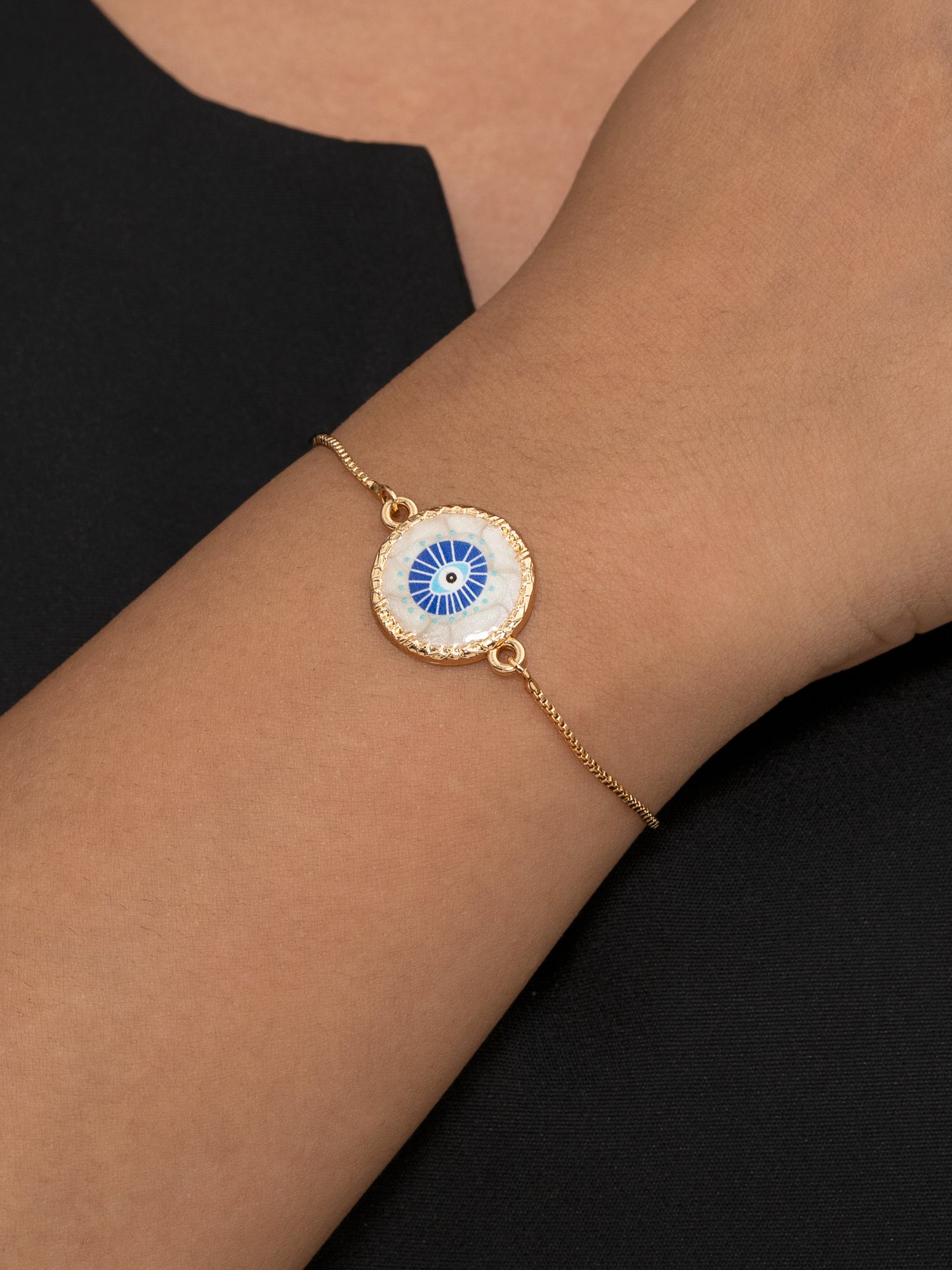 Artklim Gold Plated Anti Tarnish Evil Eye Protection Bracelet