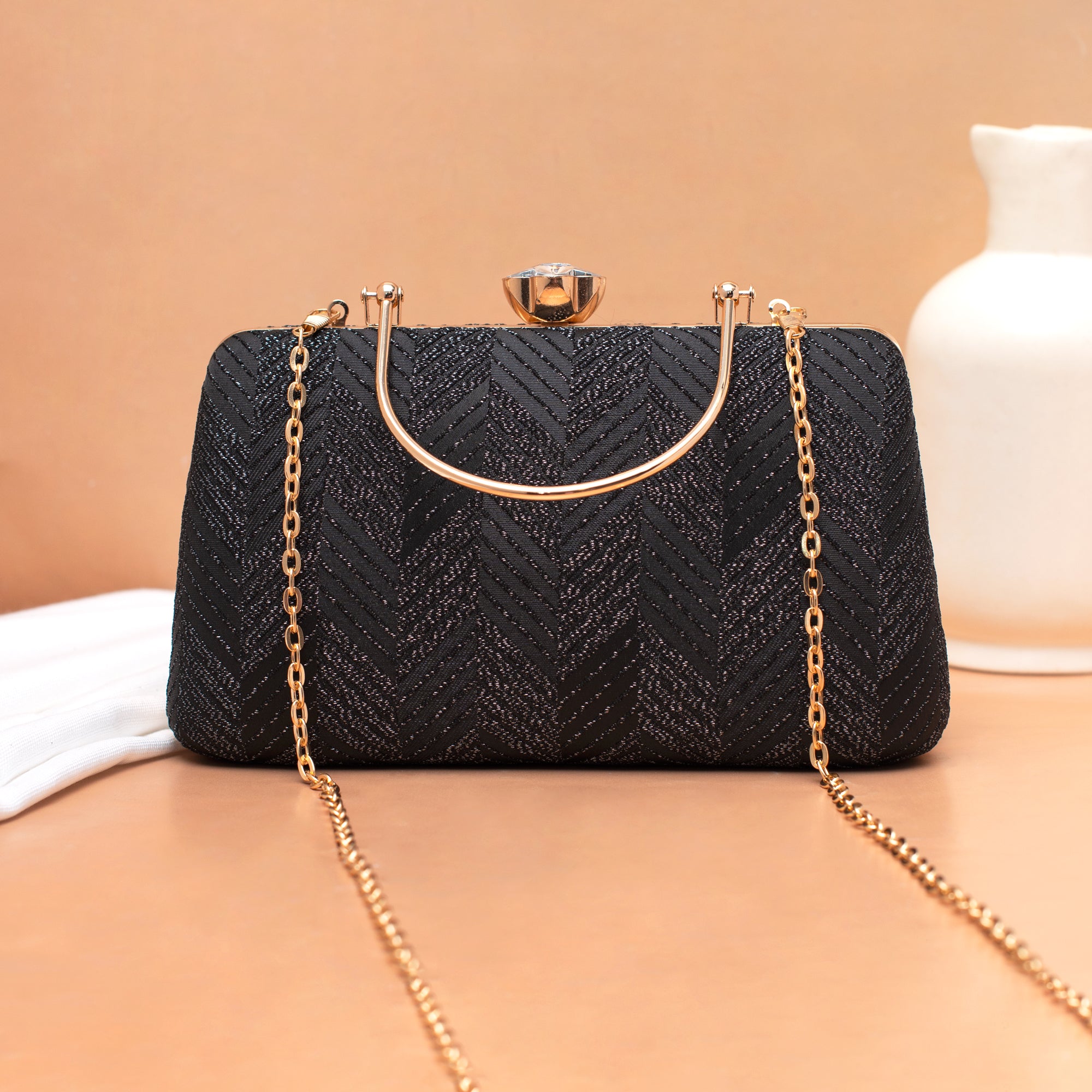 Artklim Noir Royale Embroidery Clutch