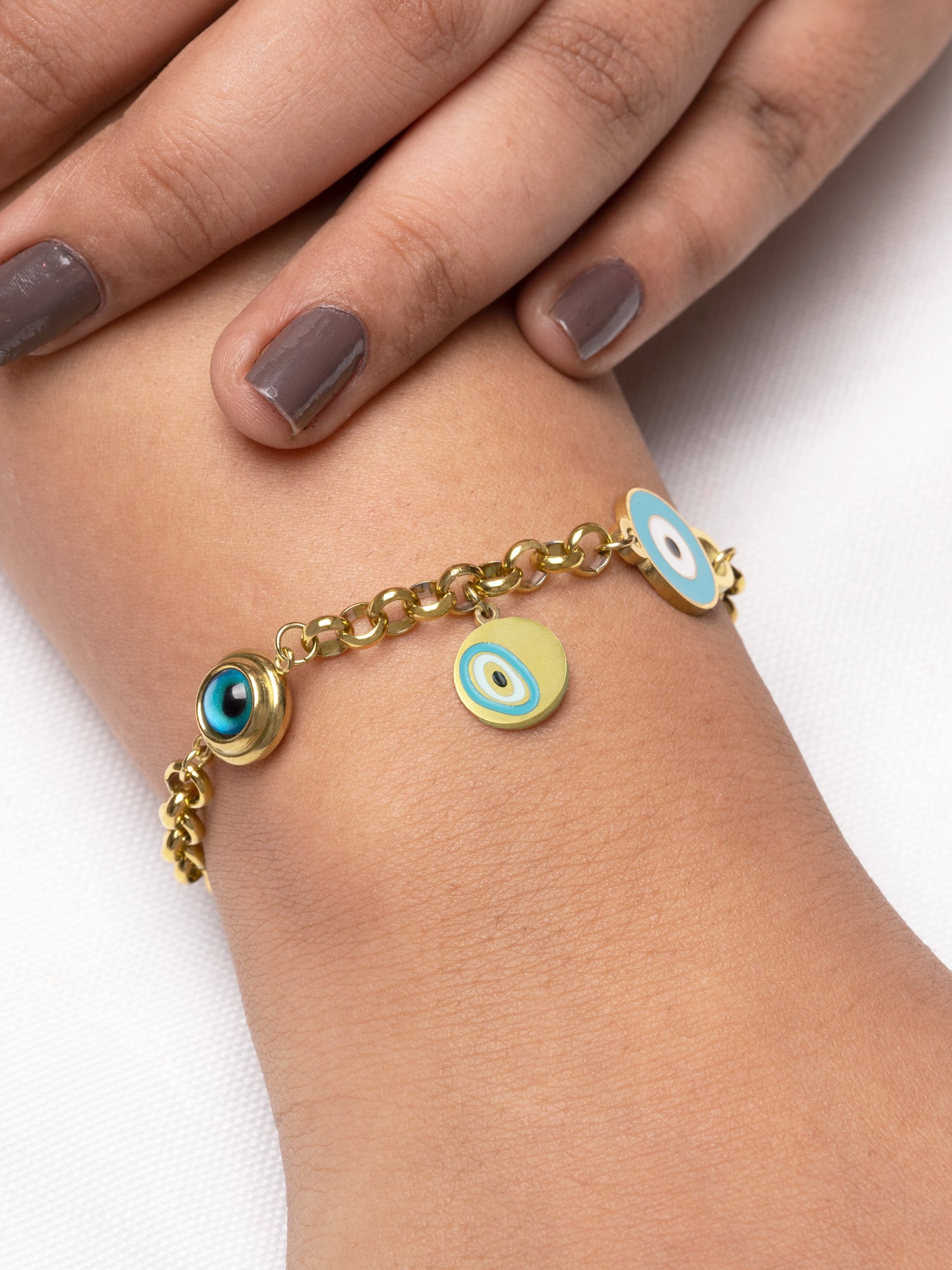 Artklim Evil Eye Chain Charm Bracelet