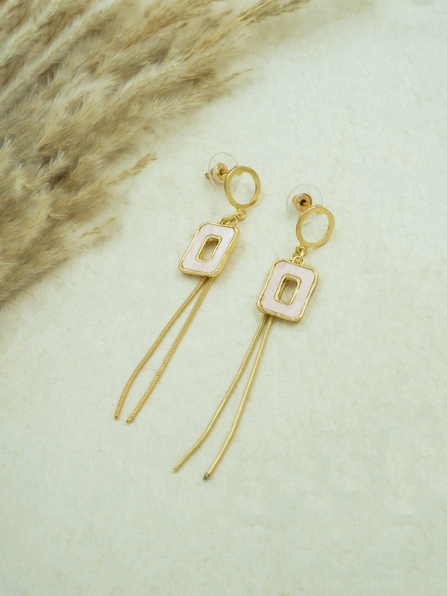 Artklim Rectangular Drop Anti Tarnish Earrings