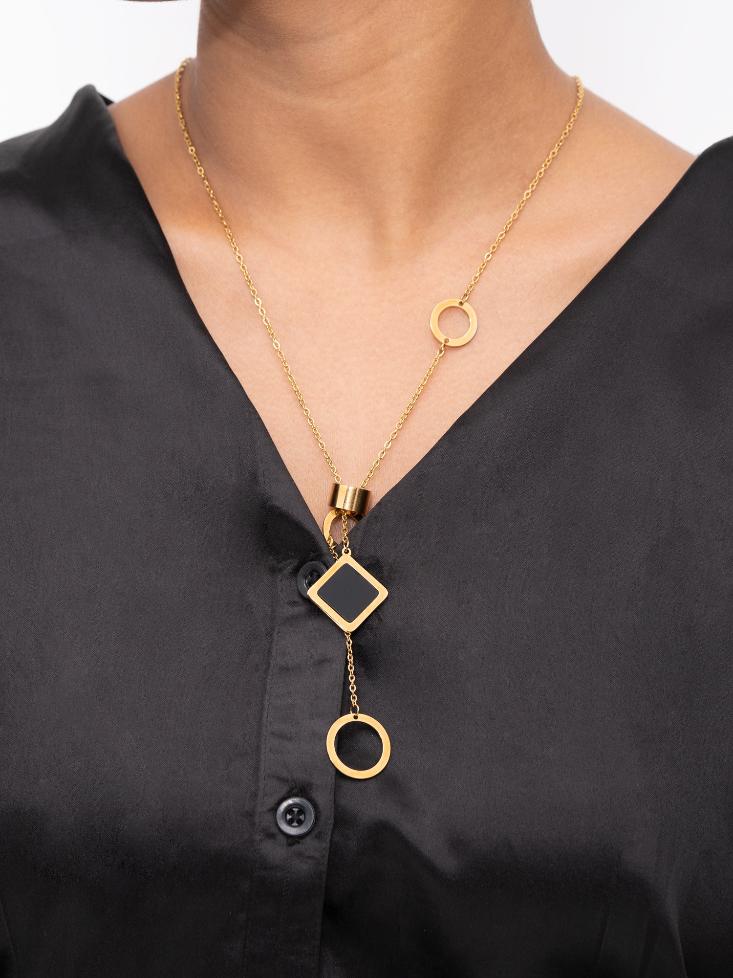 Artklim Gold Plated Modern Geometry Anti-Tarnish Necklace