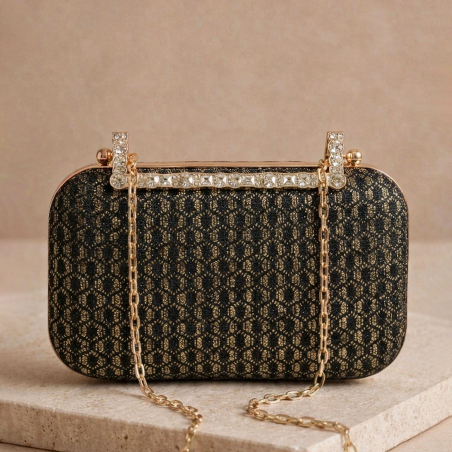 Artklim Midnight Trellis Embroidery Clutch