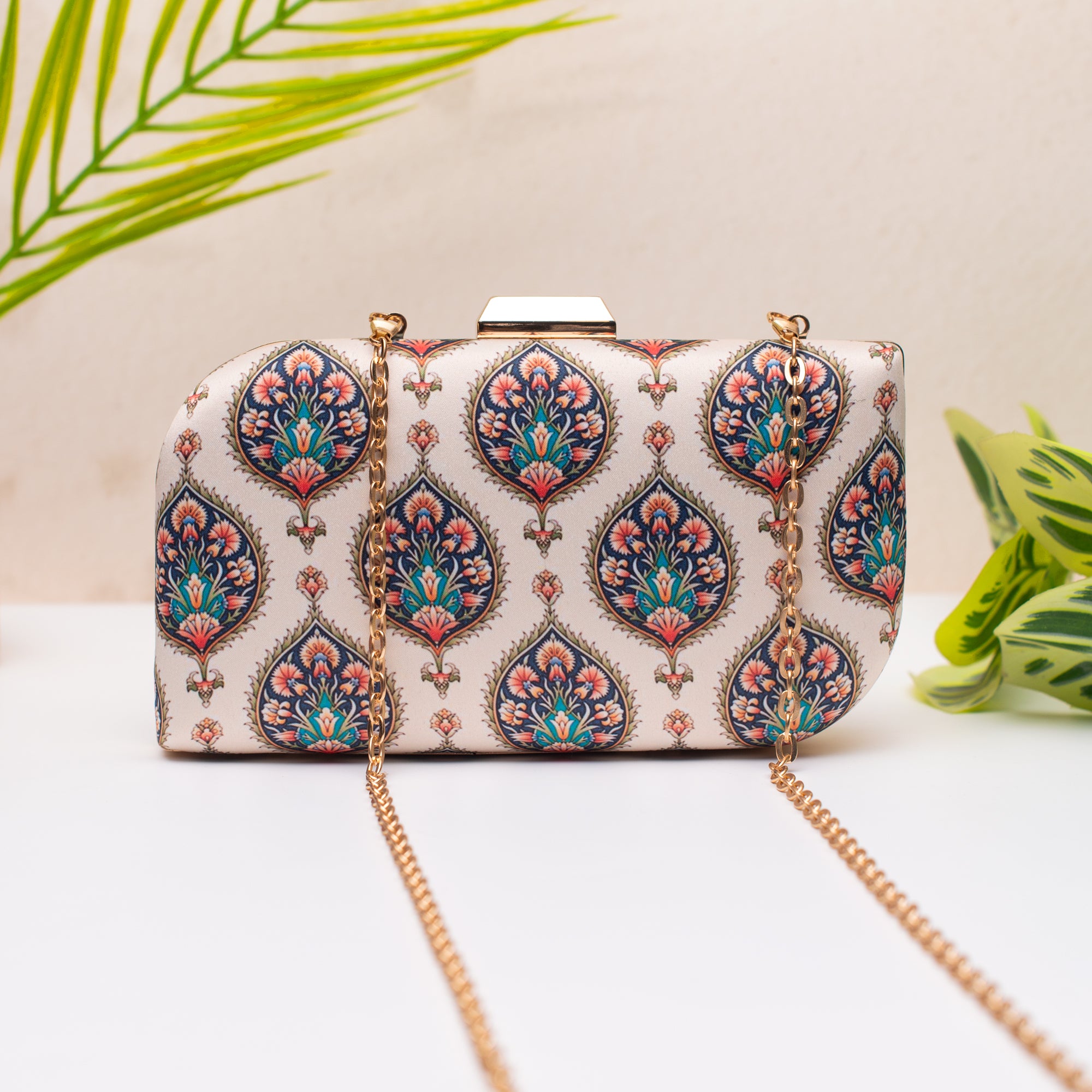 Artklim Ivory Royale Pattern Clutch