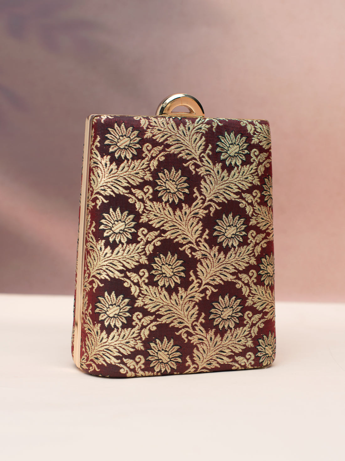 Artklim Regal Maroon Bloom Clutch