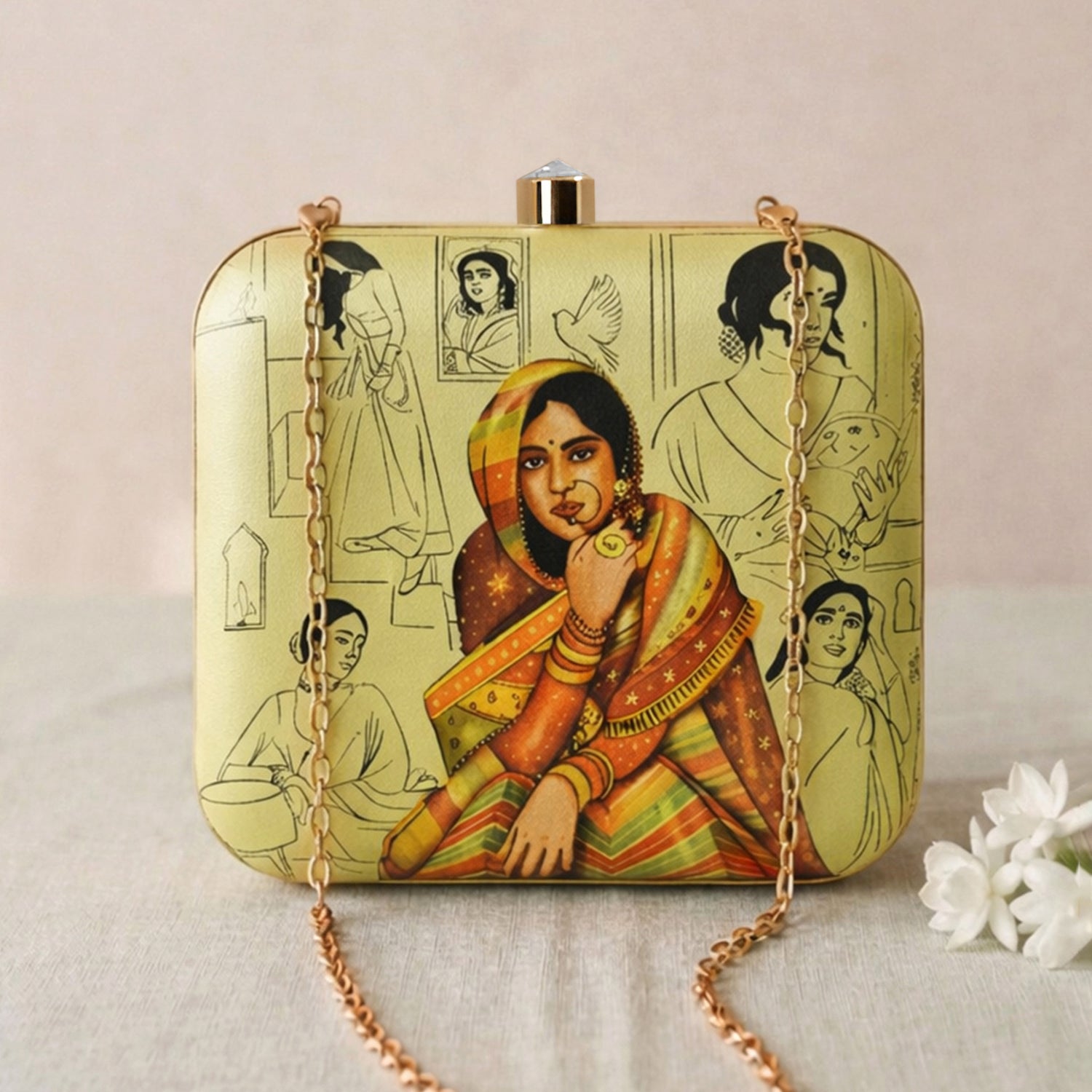 Artklim Threads of Everyday Stories Printed Clutch