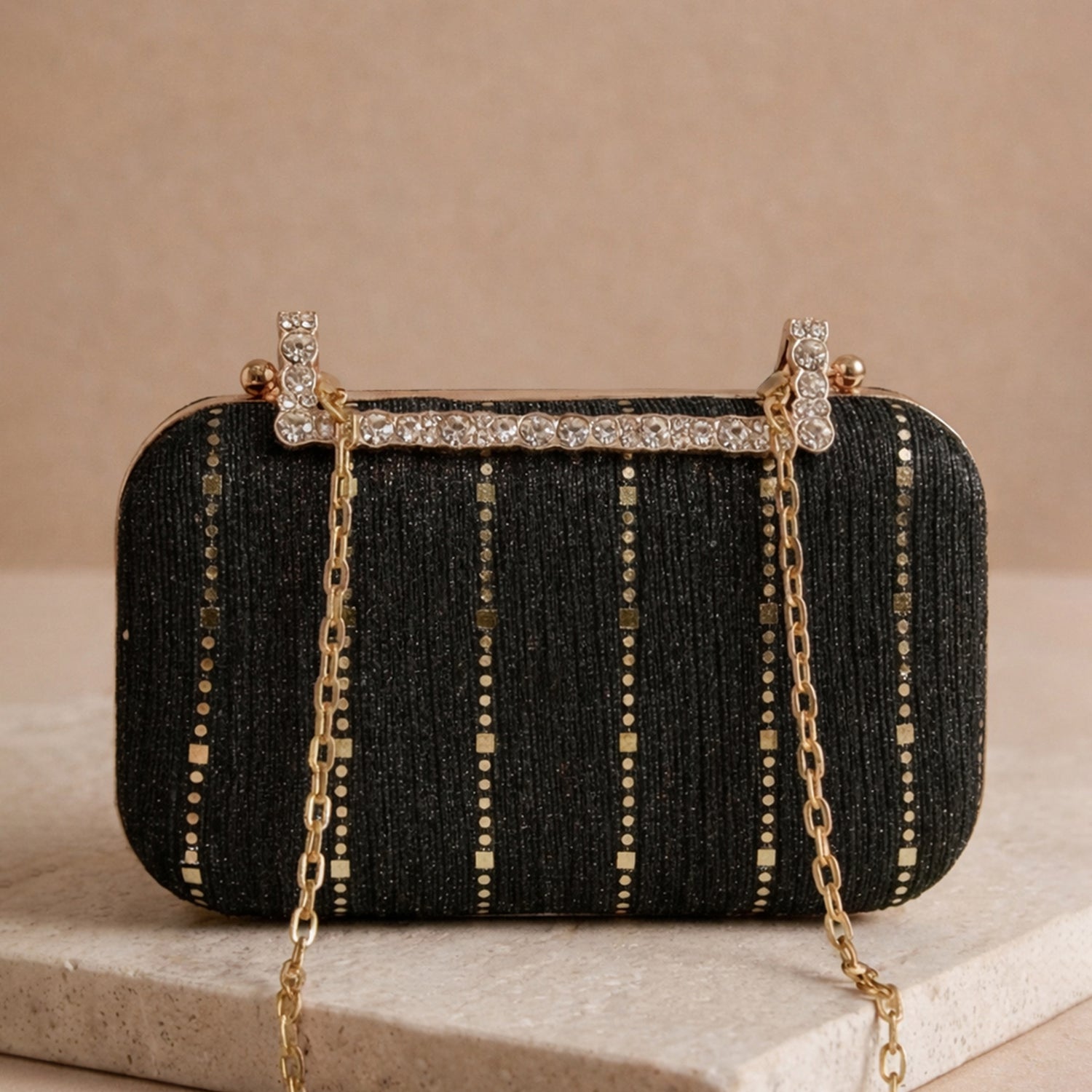 Artklim Celestial Stripe Embroidery Clutch