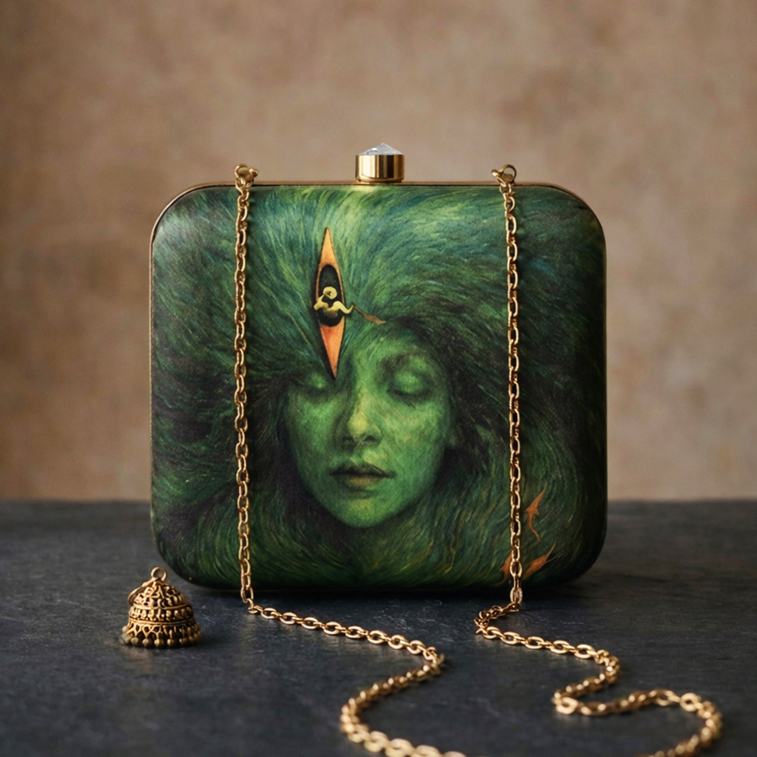 Artklim Emerald Dream Vision Printed Clutch