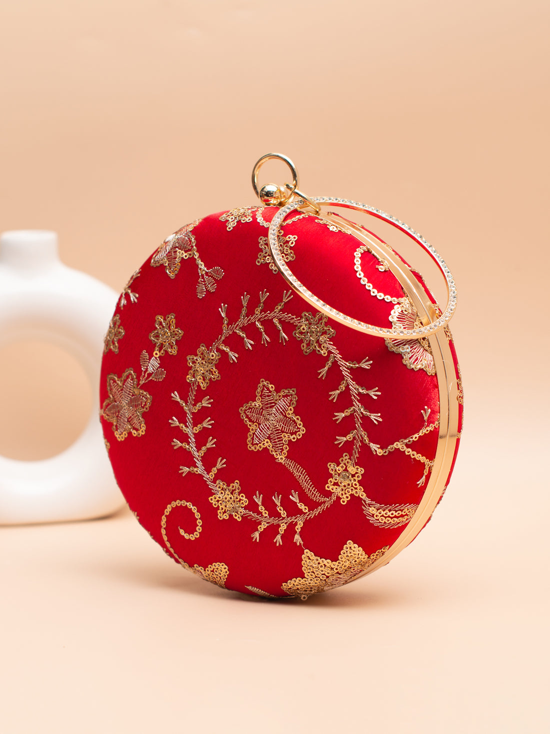 Artklim Red with Golden Starry Florals