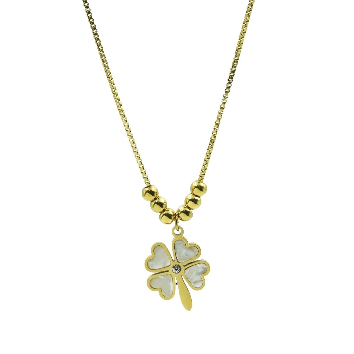 Artklim Clover Leaf Gold Plated Pendant Necklace