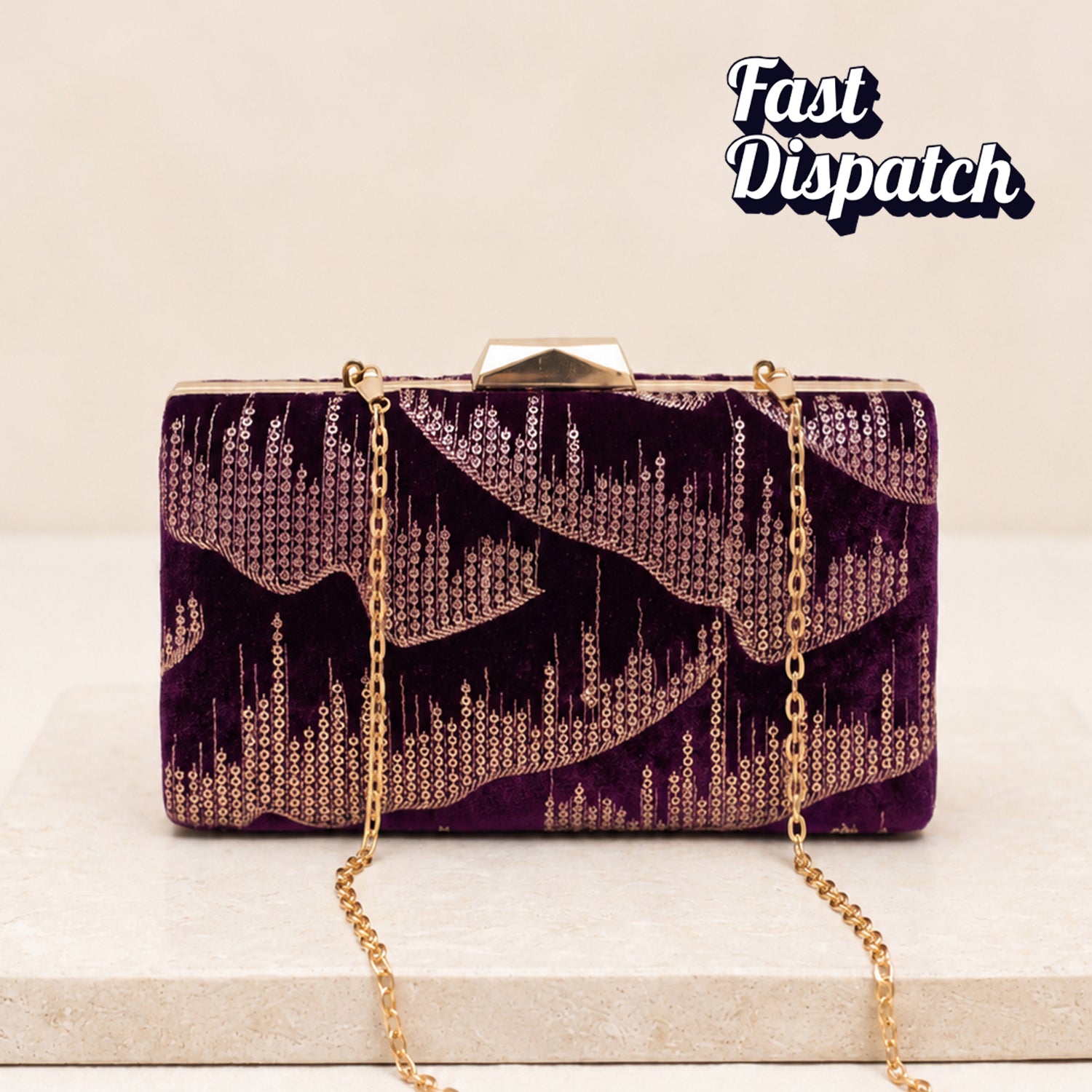 Artklim Midnight Plum Velvet Clutch