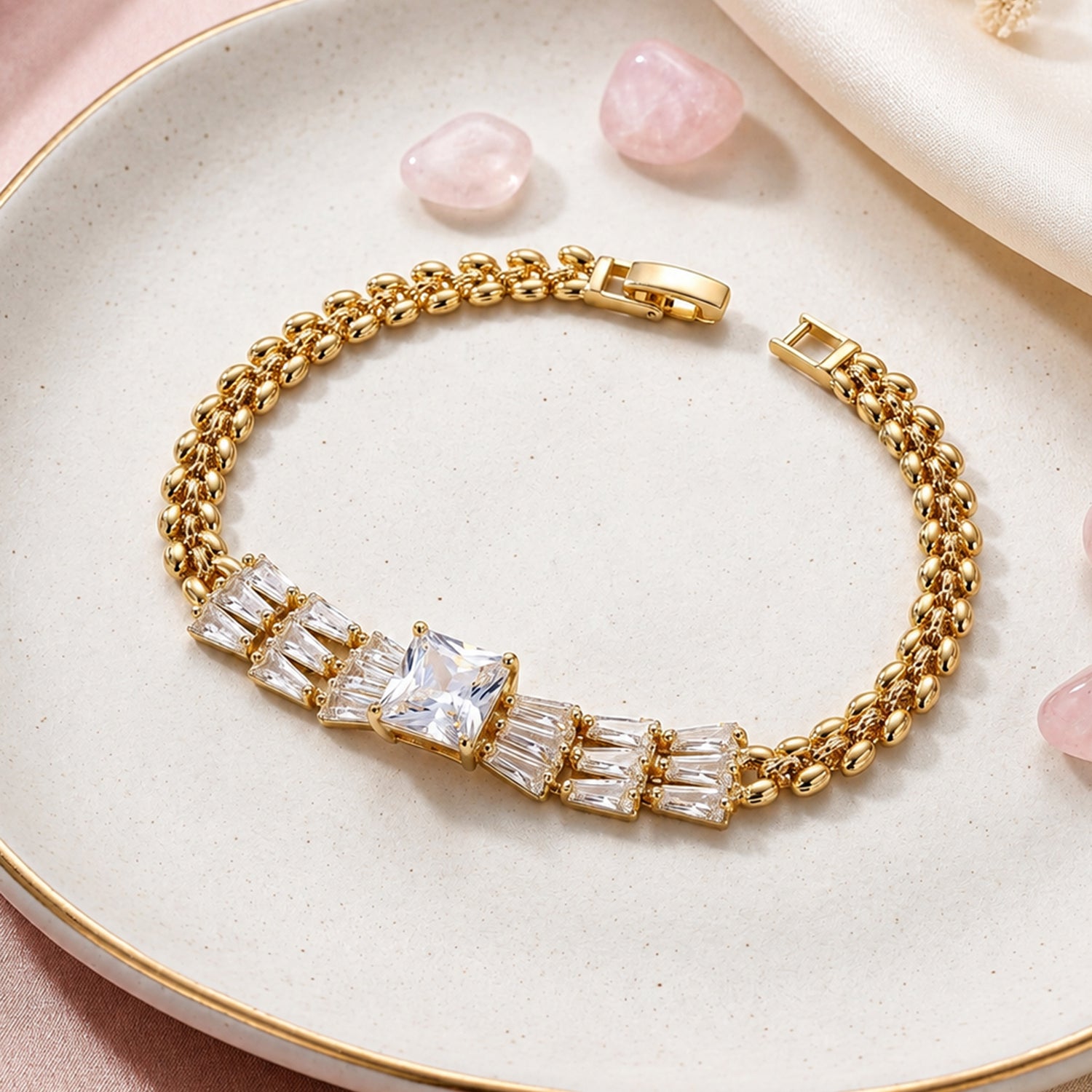 Artklim Royal Crystal Statement Anti-Tarnish Bracelet
