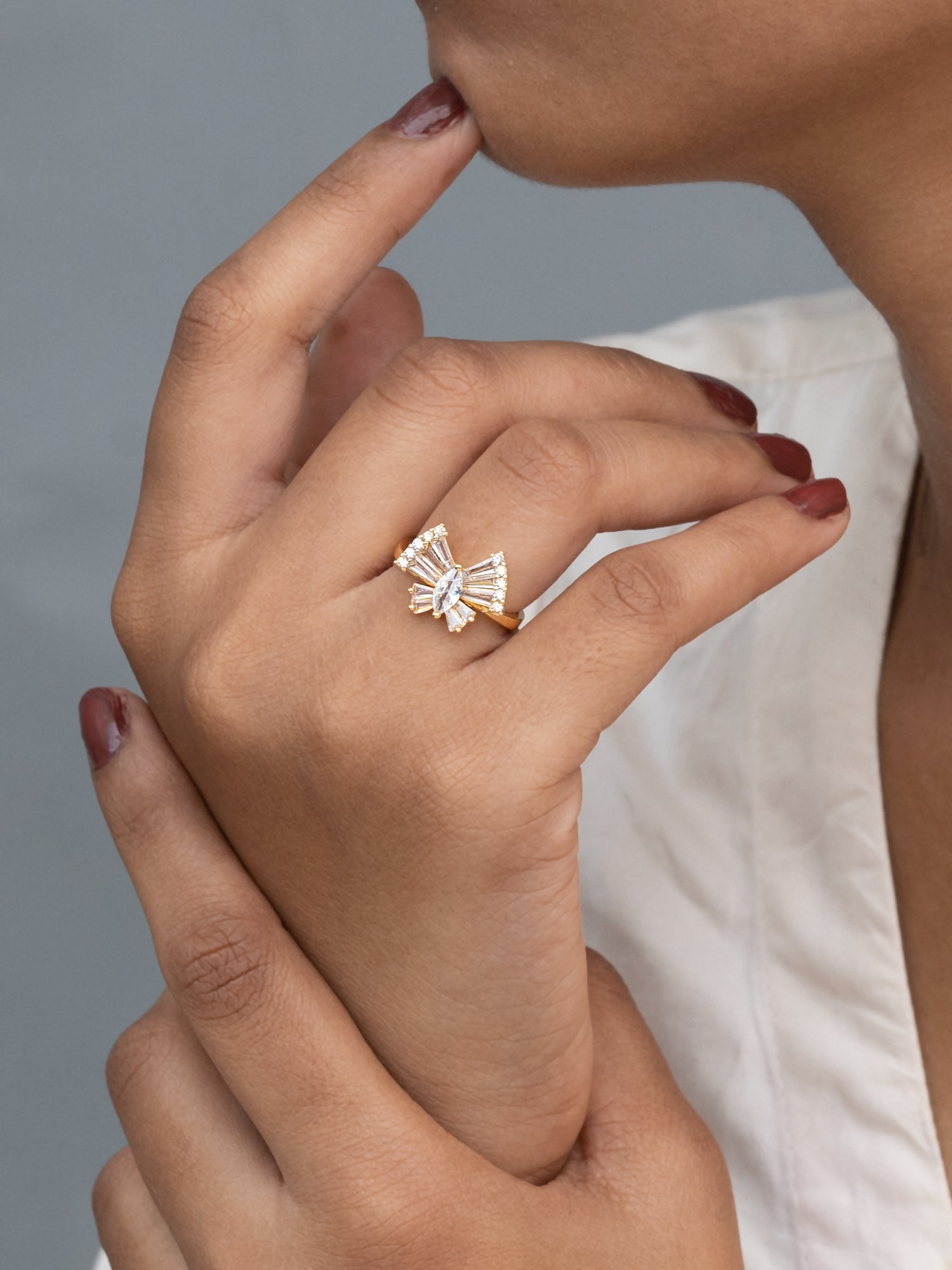 Artklim Gold-Plated Butterfly Wings Anti-Tarnish Ring