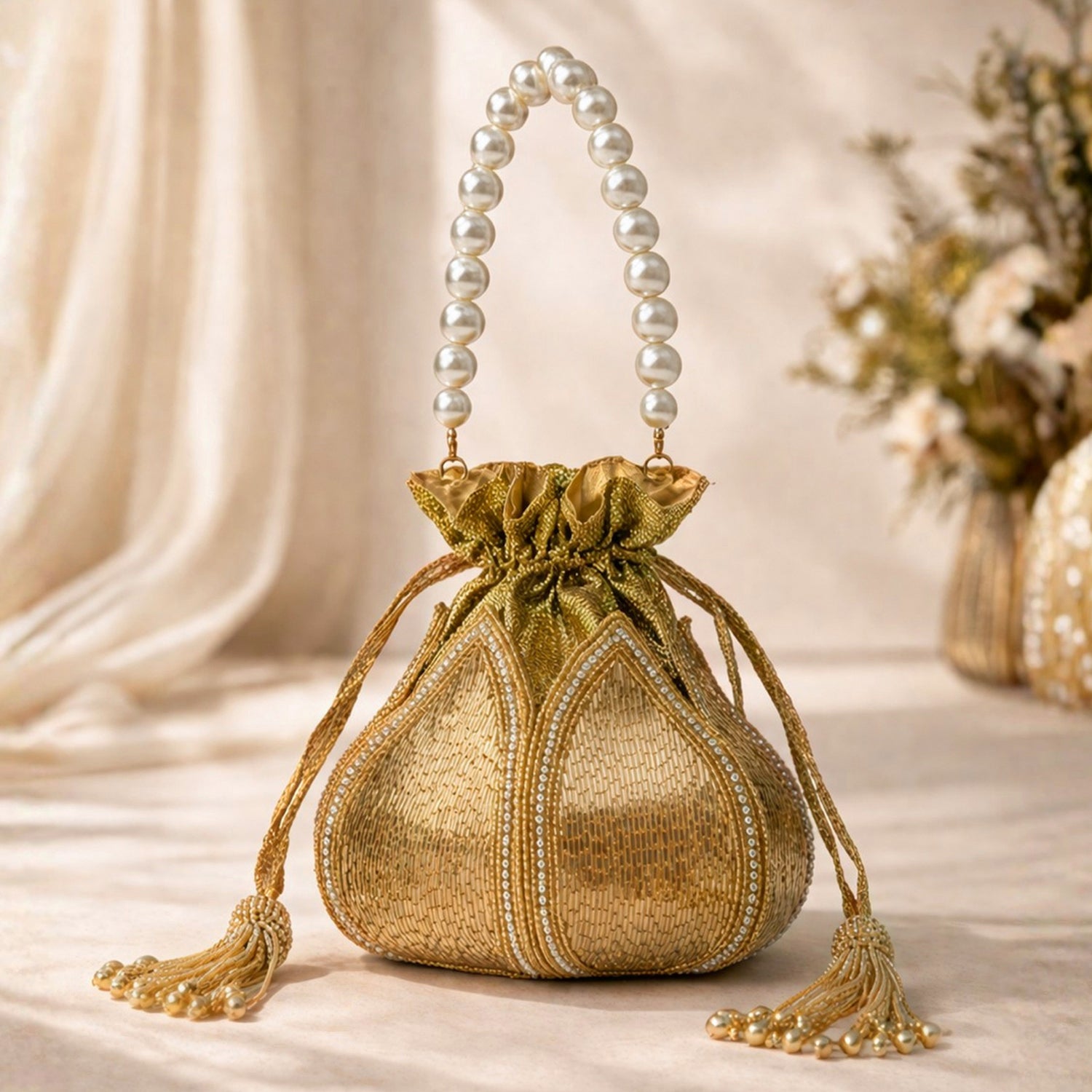 Artklim Royal Golden Pearl Potli