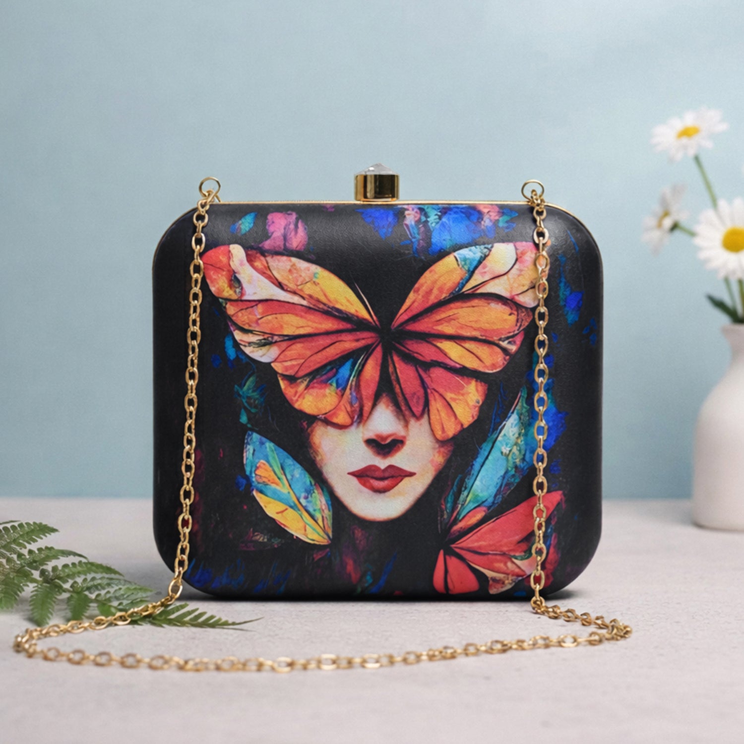 Artklim Butterfly Dreams Set: Butterfly Art Clutch & Butterfly Charm Bracelet