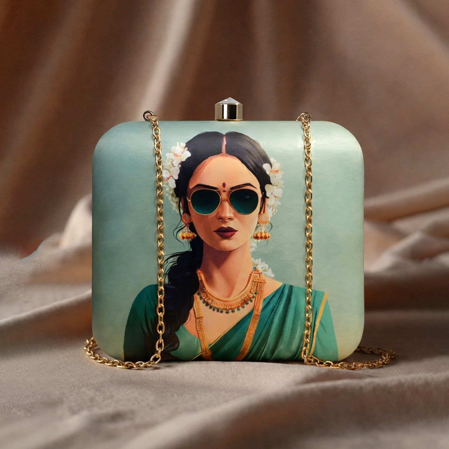 Desi Woman Portrait Clutch