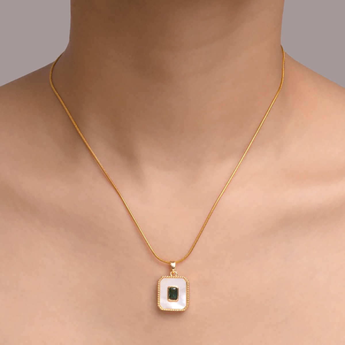 Artklim Gold Plated MOP Pendant Necklace