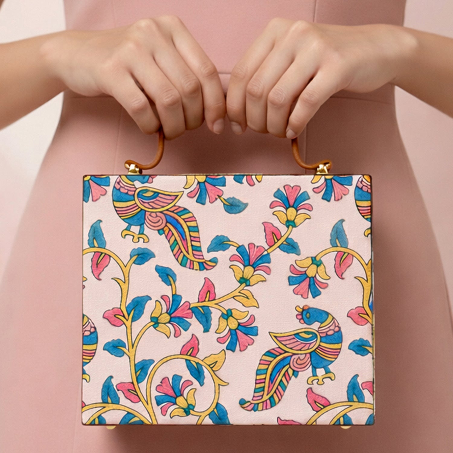 Colorful Peacock Printed Suitcase Style