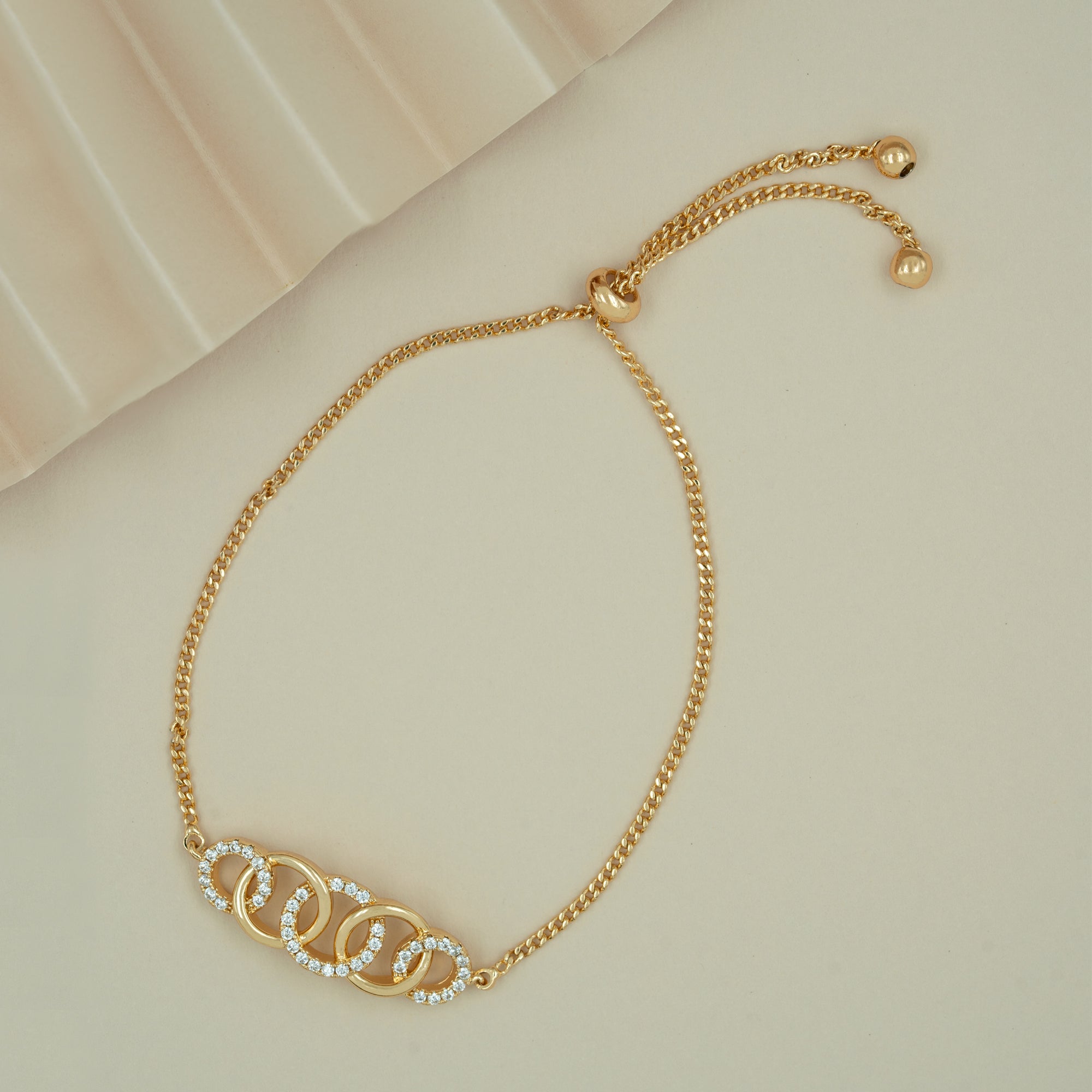 Artklim Gold Plated Designer Loop Slider Bracelet