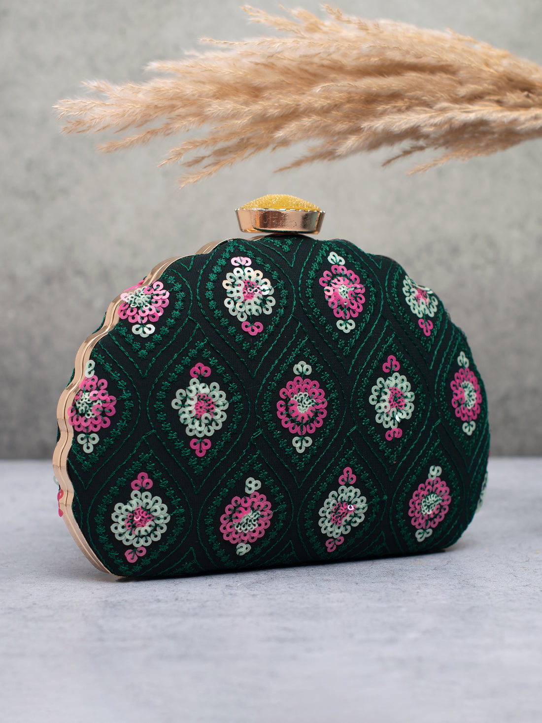 Artklim Emerald Blossom Clutch