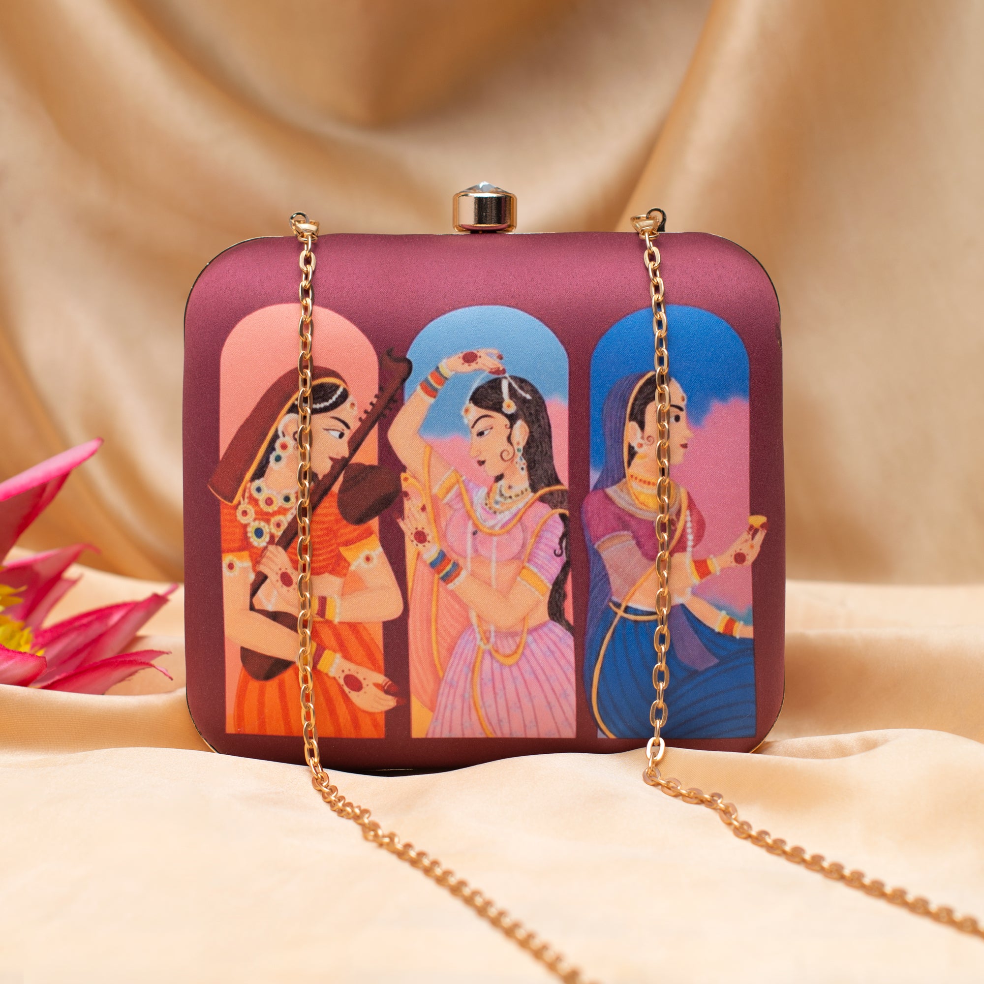 Artklim Mughal Motif Printed Clutch