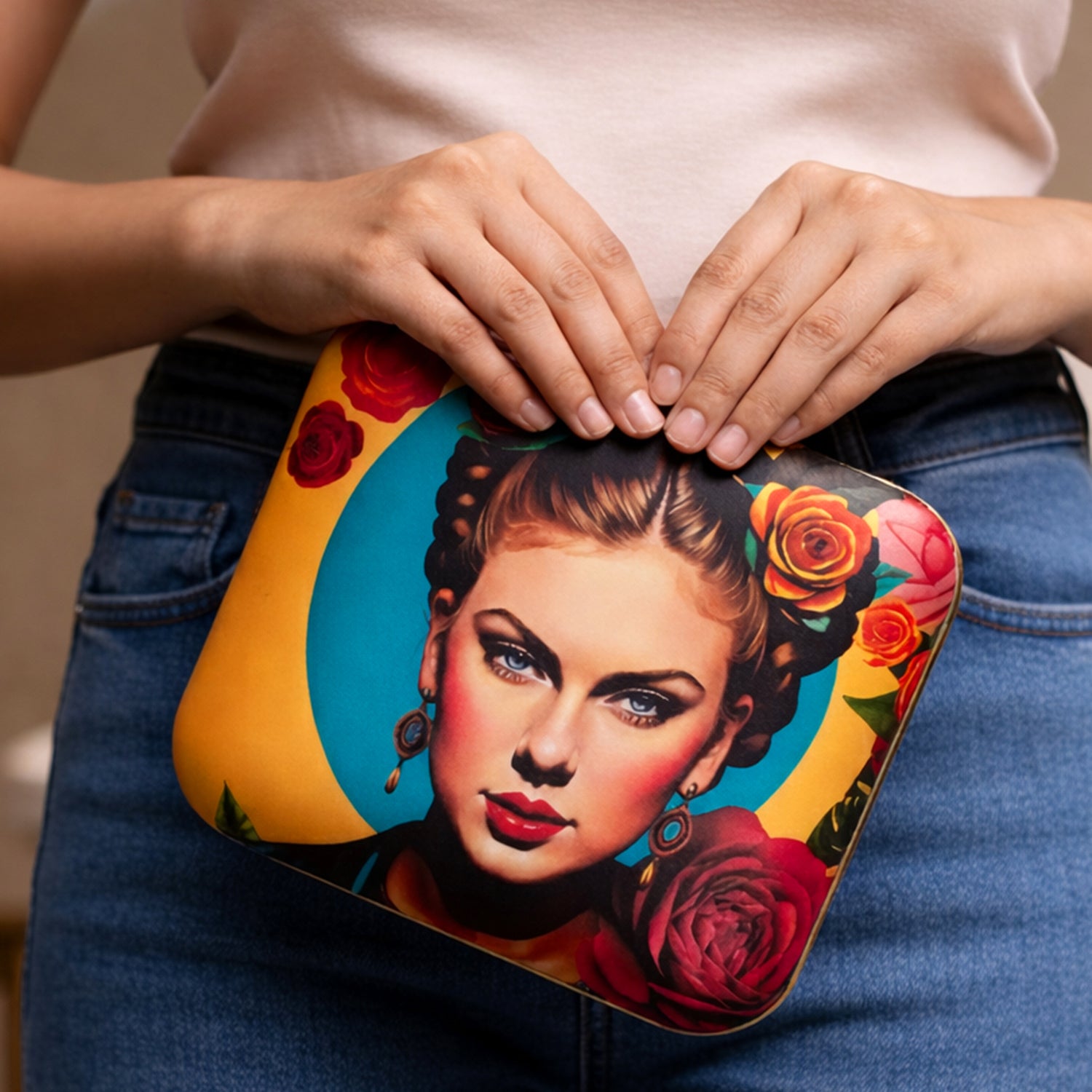 Artklim Taylor Swift Printed Clutch