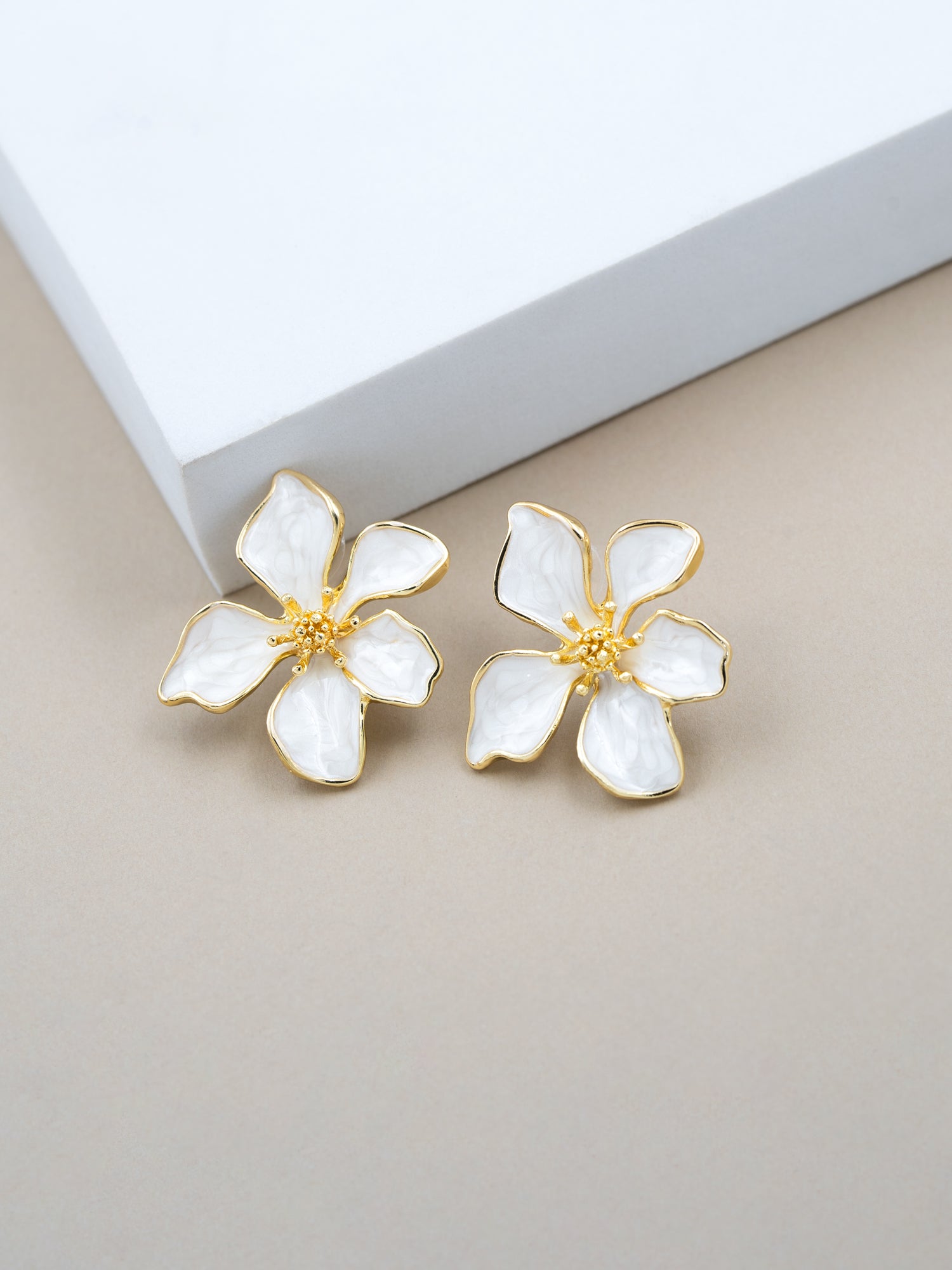 Artklim White Orchid Anti Tarnish Earrings