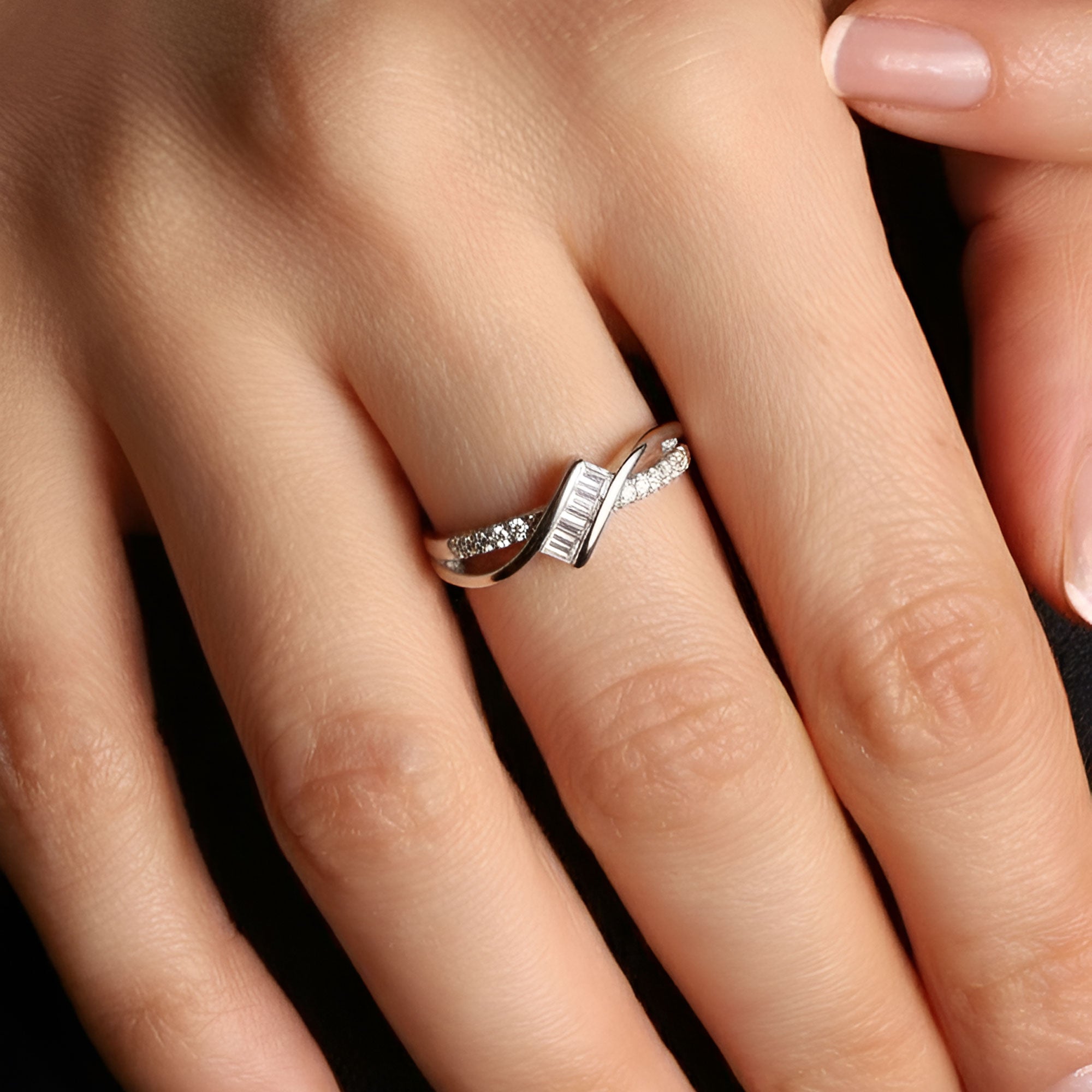 Artklim Silver Plated Twist Anti-Tarnish Ring