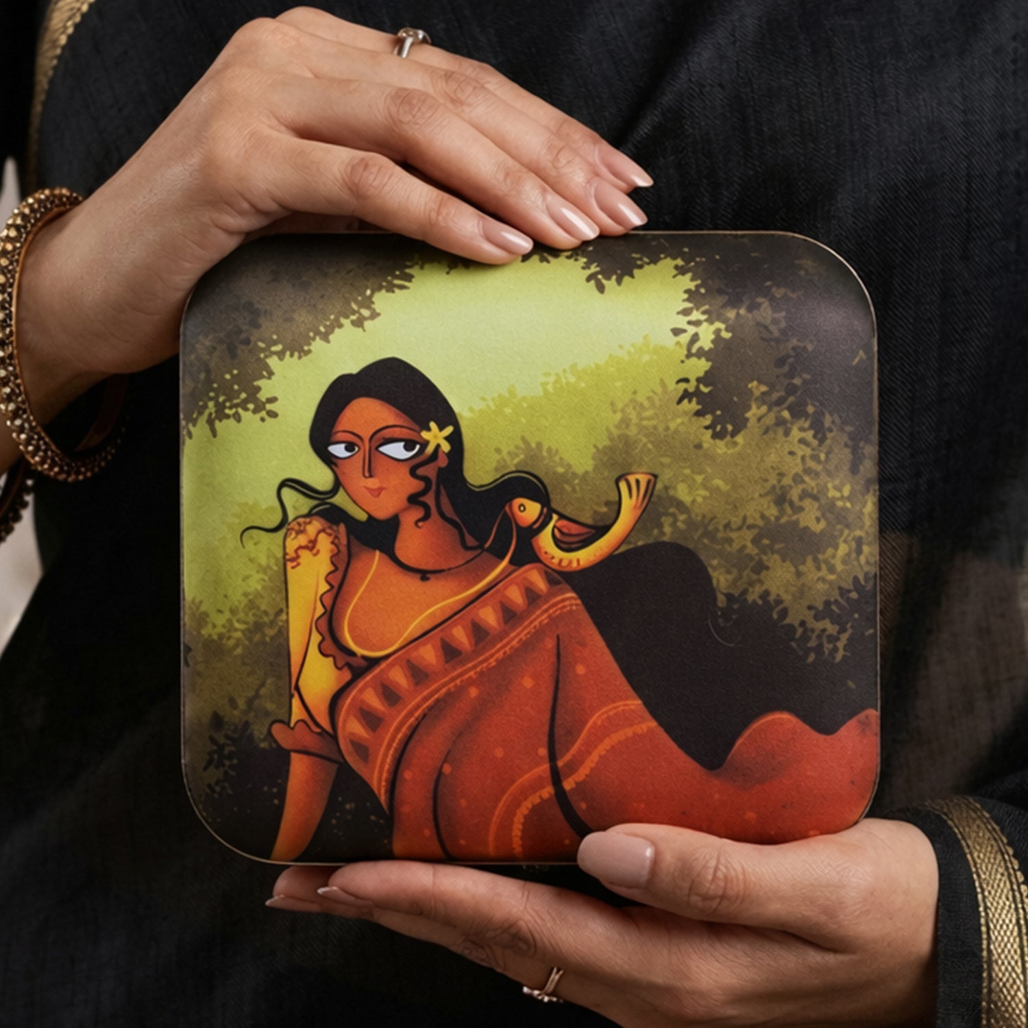 Artklim The Enchanted Forest Whisper Printed Clutch