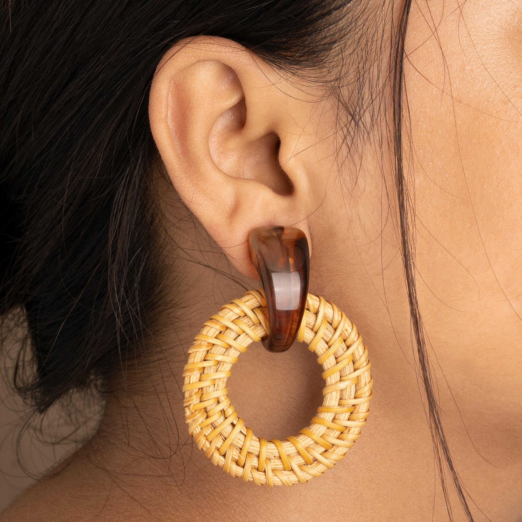 Artklim-Boho Woven Hoop Earrings