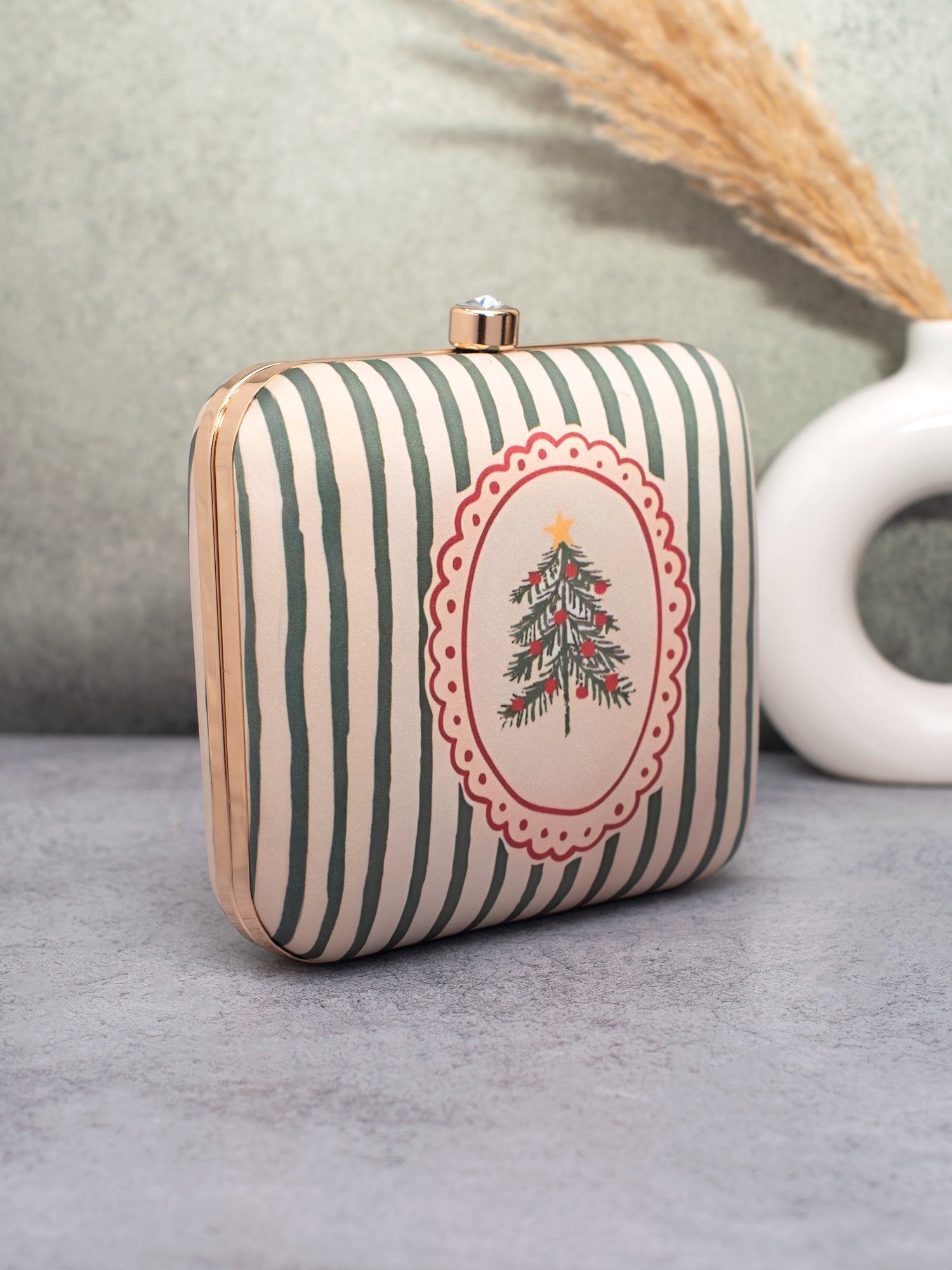 Artklim Striped Christmas Tree Clutch
