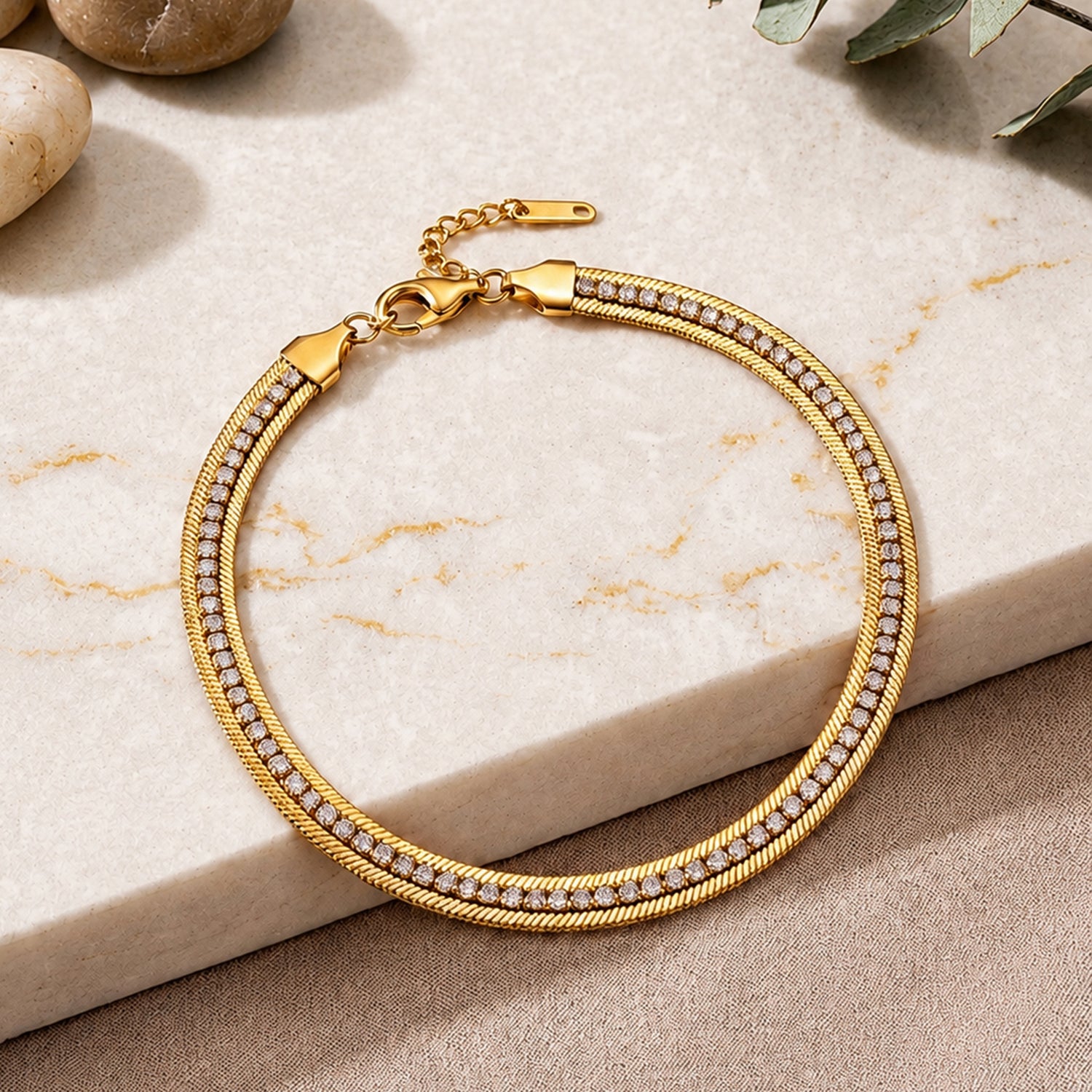 Artklim Evil Eye Statement Gold Bracelet Anti-tarnish