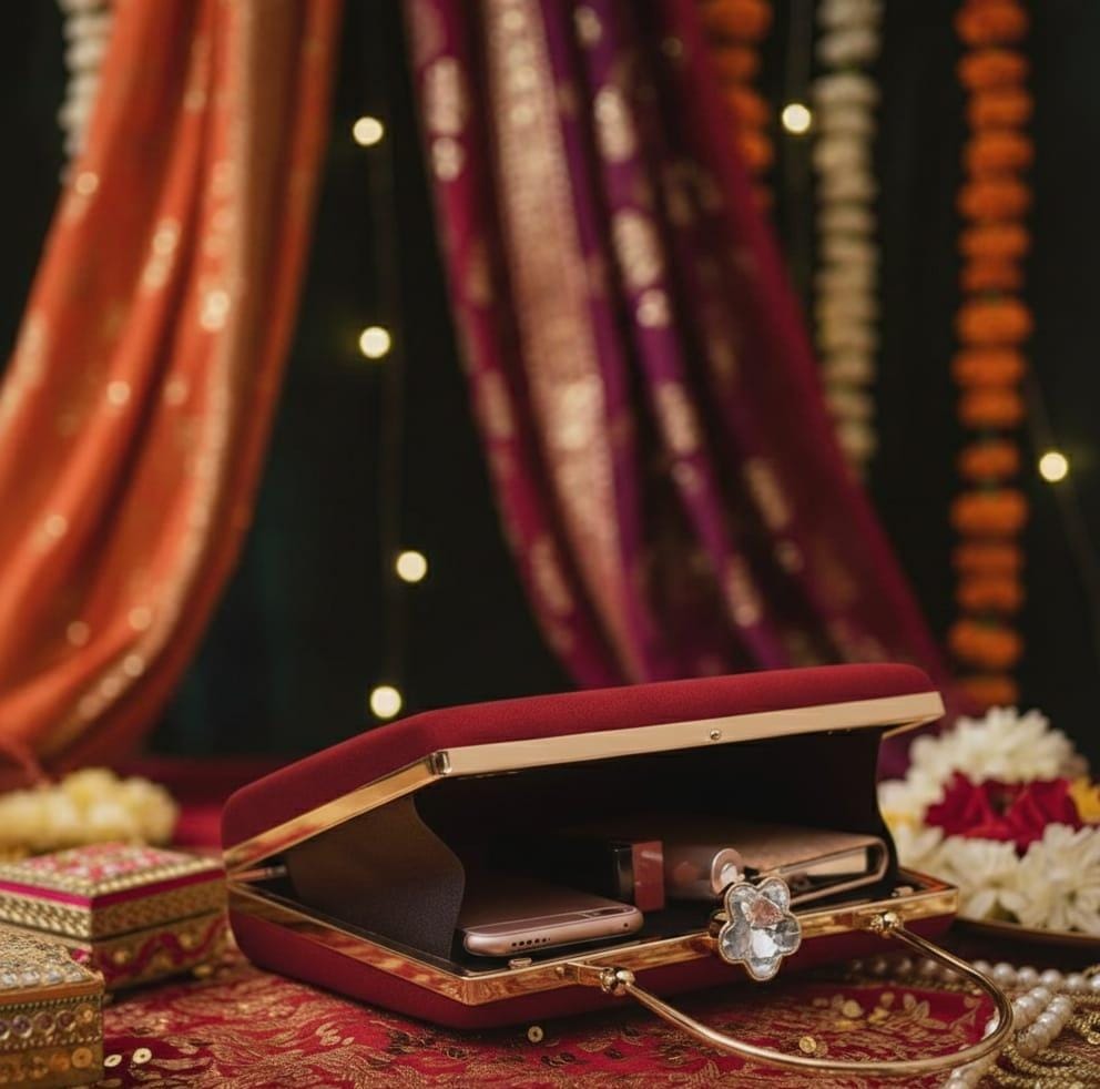 Artklim Tiger Embroidery Name Customized Clutch