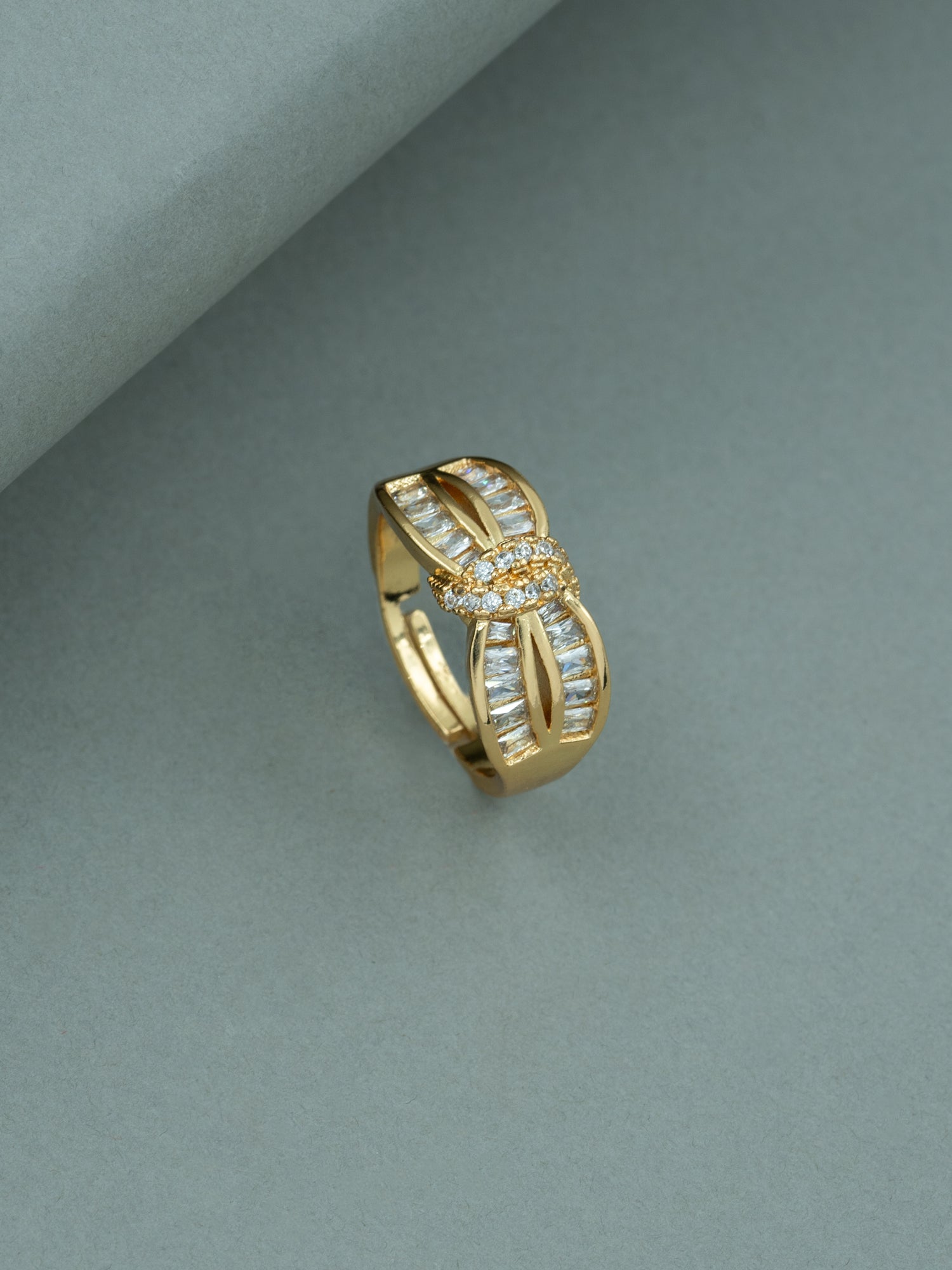 Artklim Gold-Plated Bow Elegance Anti-Tarnish Ring