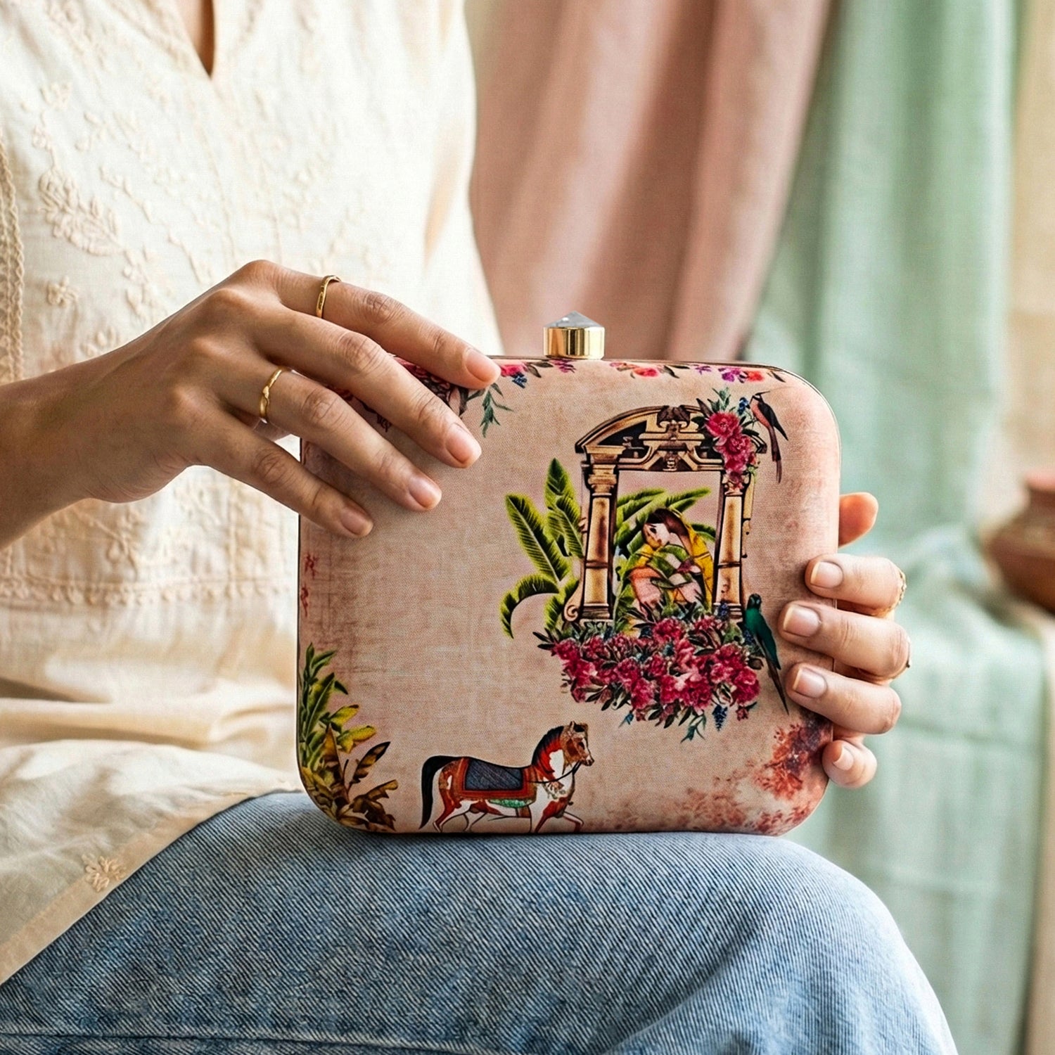 Ancient Women Printed Clutch