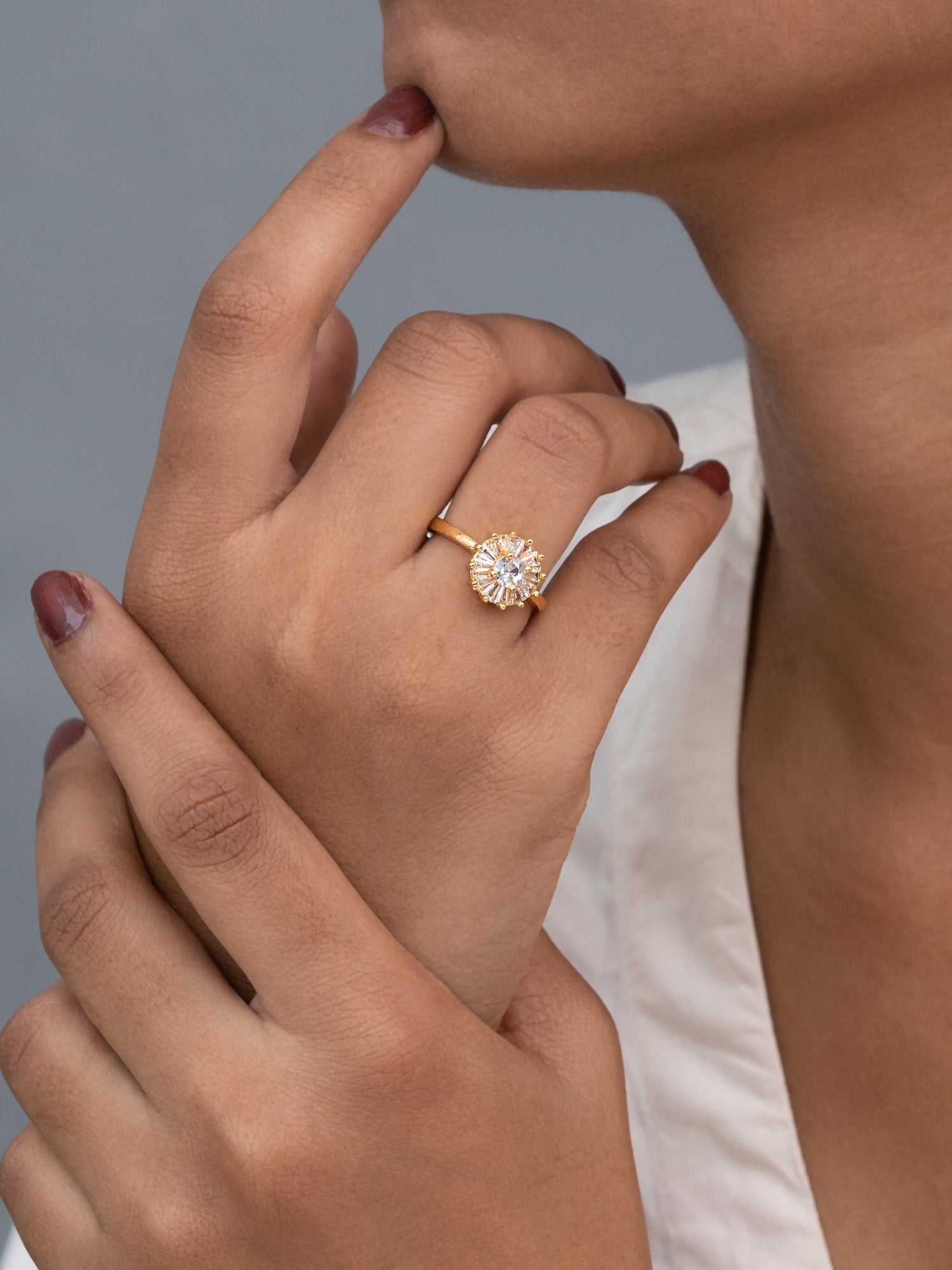 Artklim Gold-Plated Radiant Sunflower Anti-Tarnish Ring