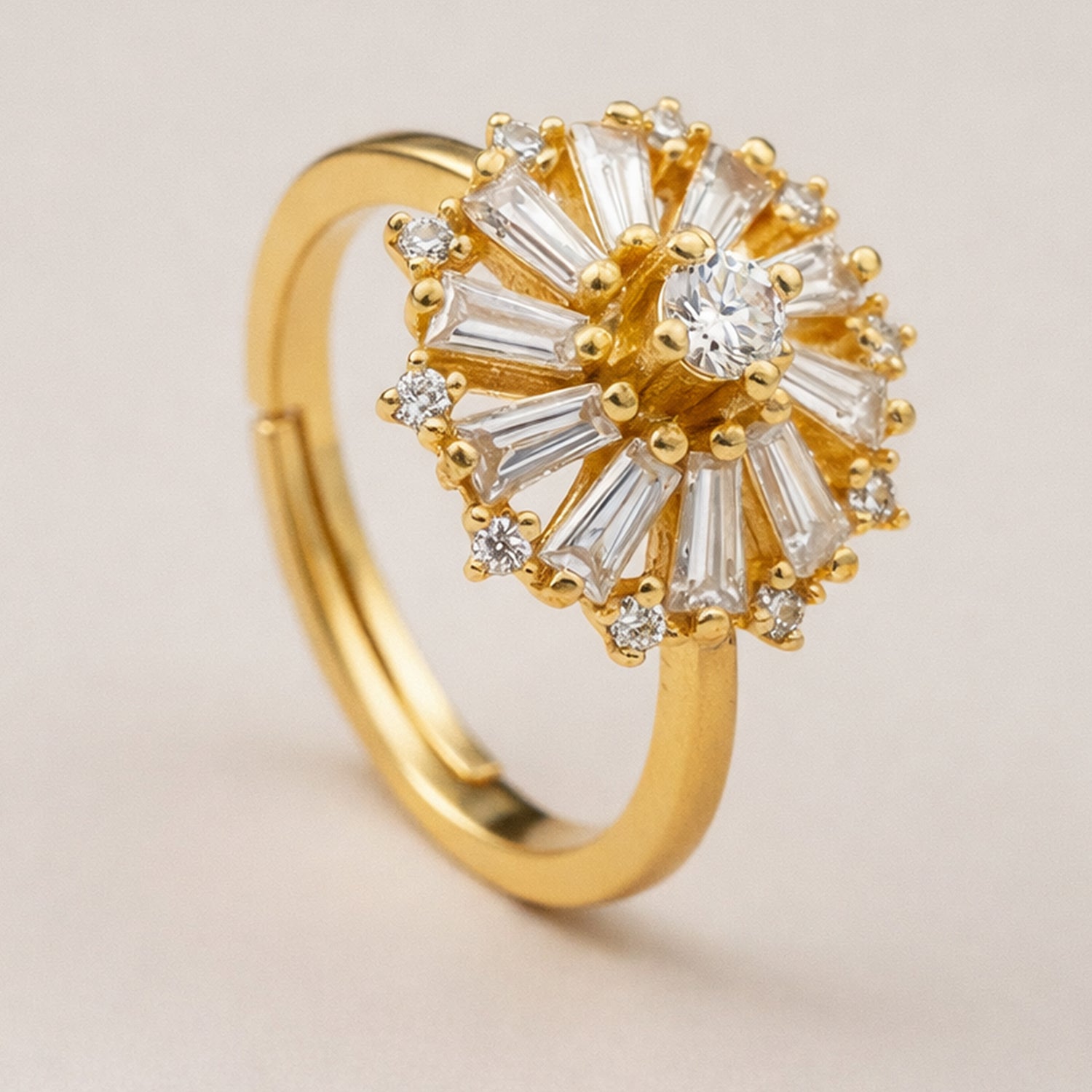 Artklim Gold-Plated Imperial Flower Anti-Tarnish Ring