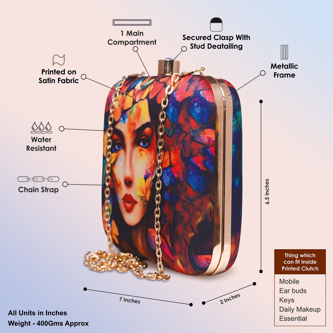 Butterfly Printed Clutch