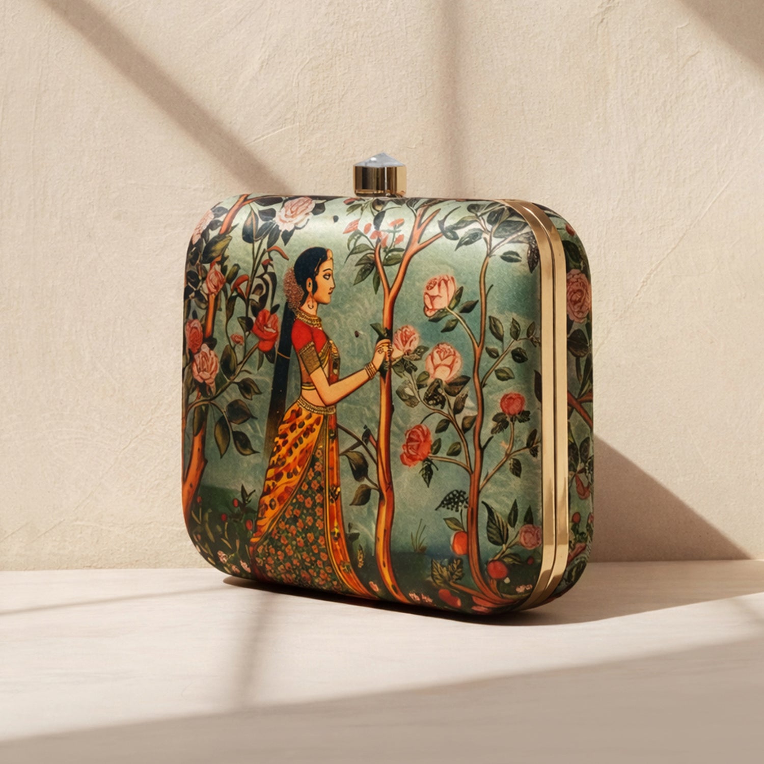 Traditional Indian Woman Printed Clutch
