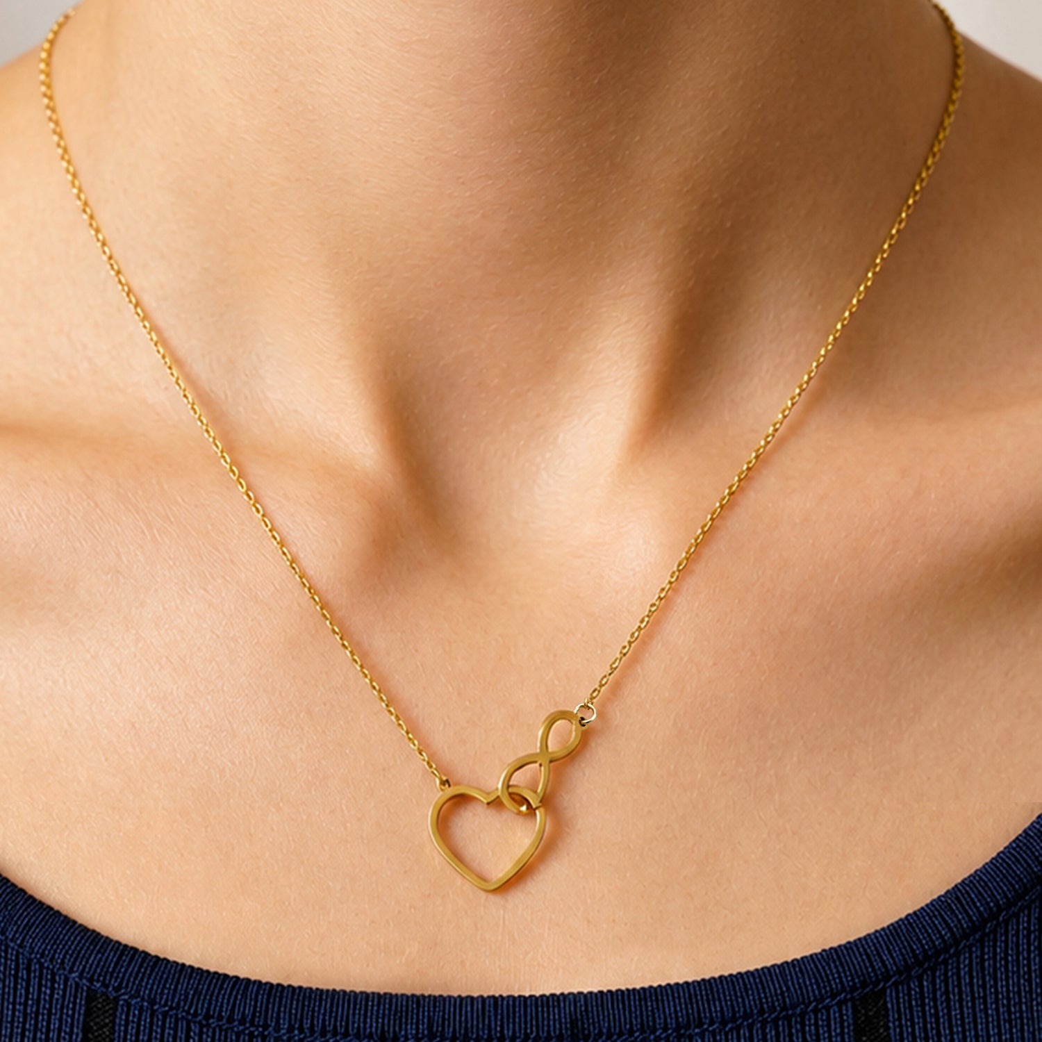 Artklim Heart Note Gold Anti-Tarnish Pendant Necklace