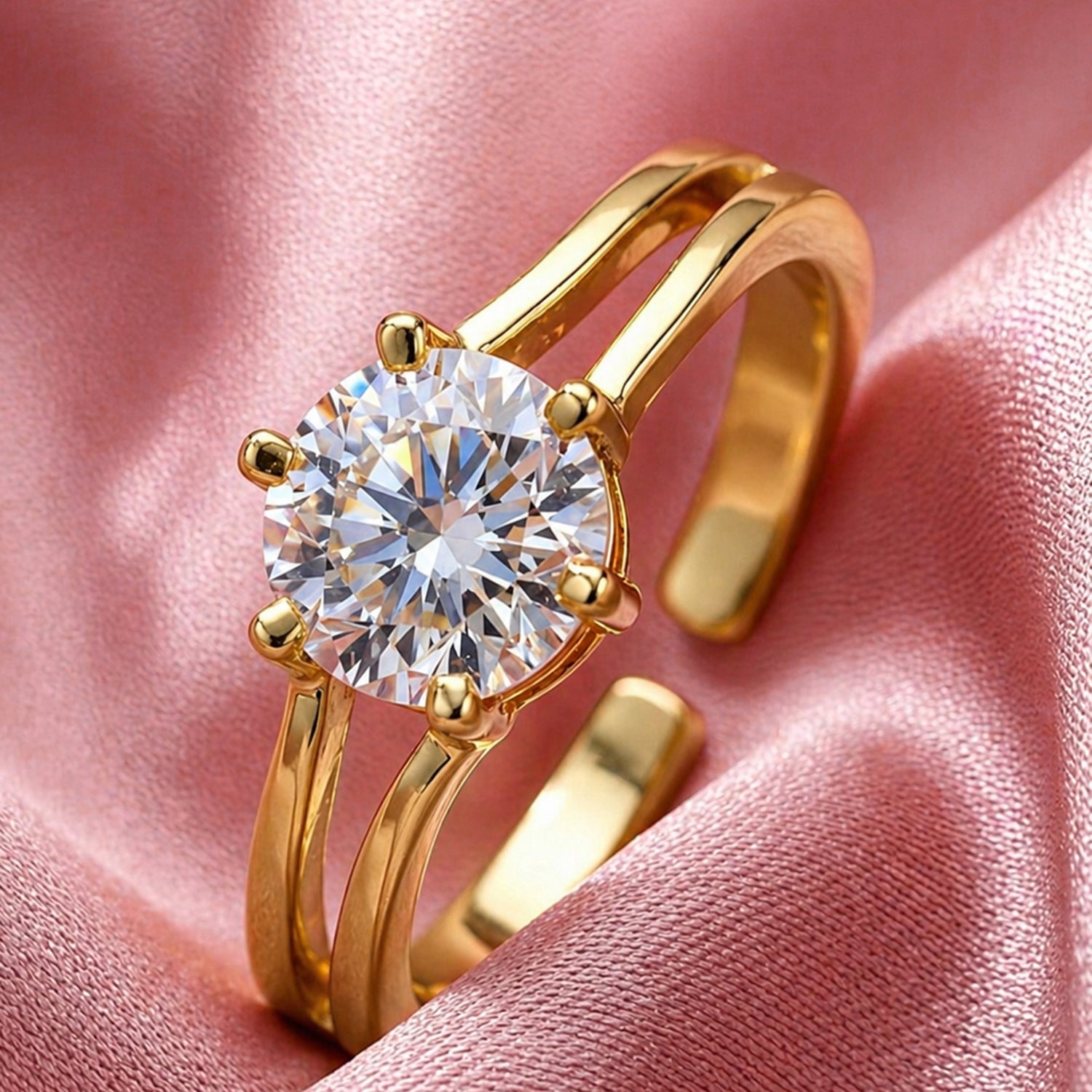 Artklim Gold Royal Spark Double Band Anti-Tarnish Ring