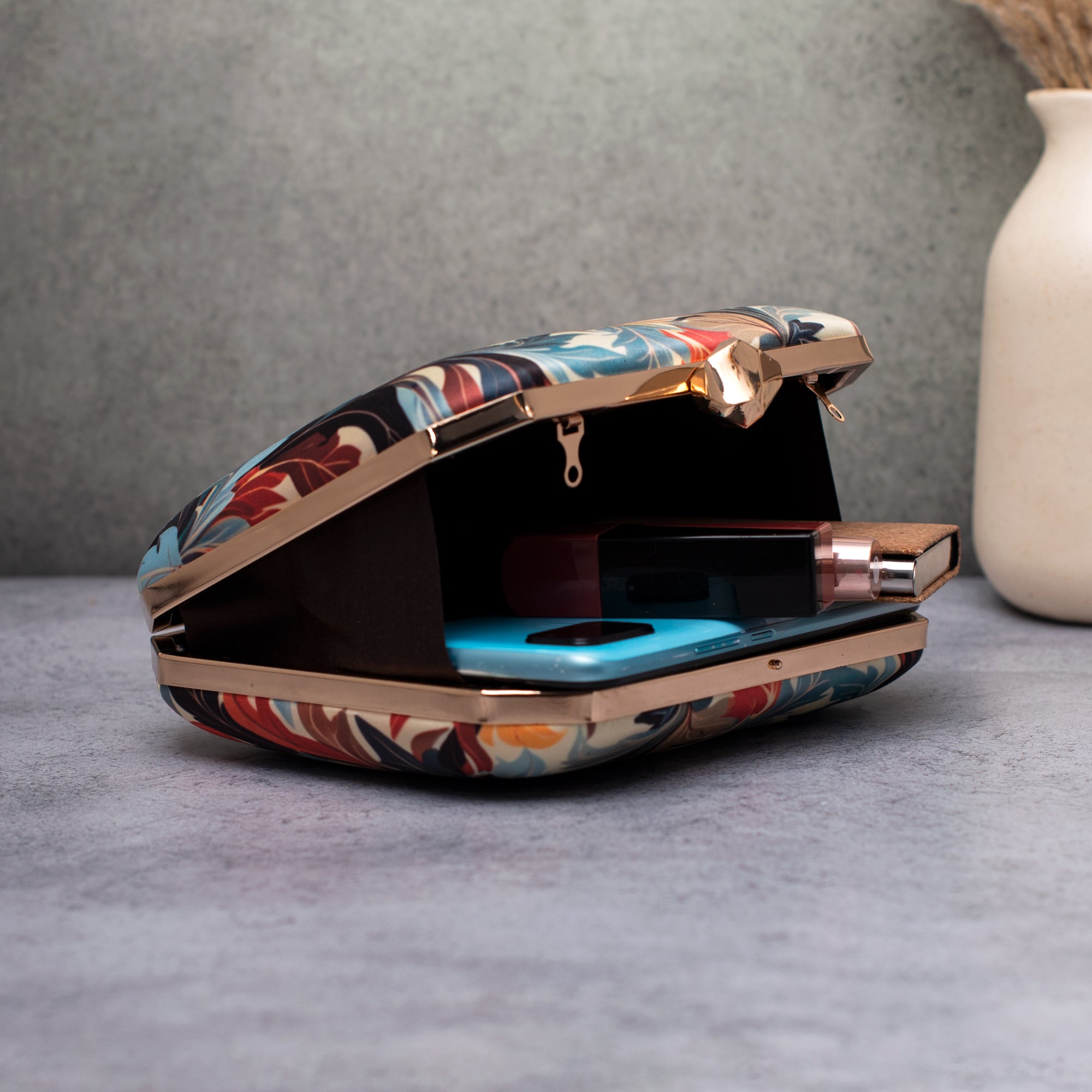 Artklim Multi - Color Floral Pattern Printed Clutch