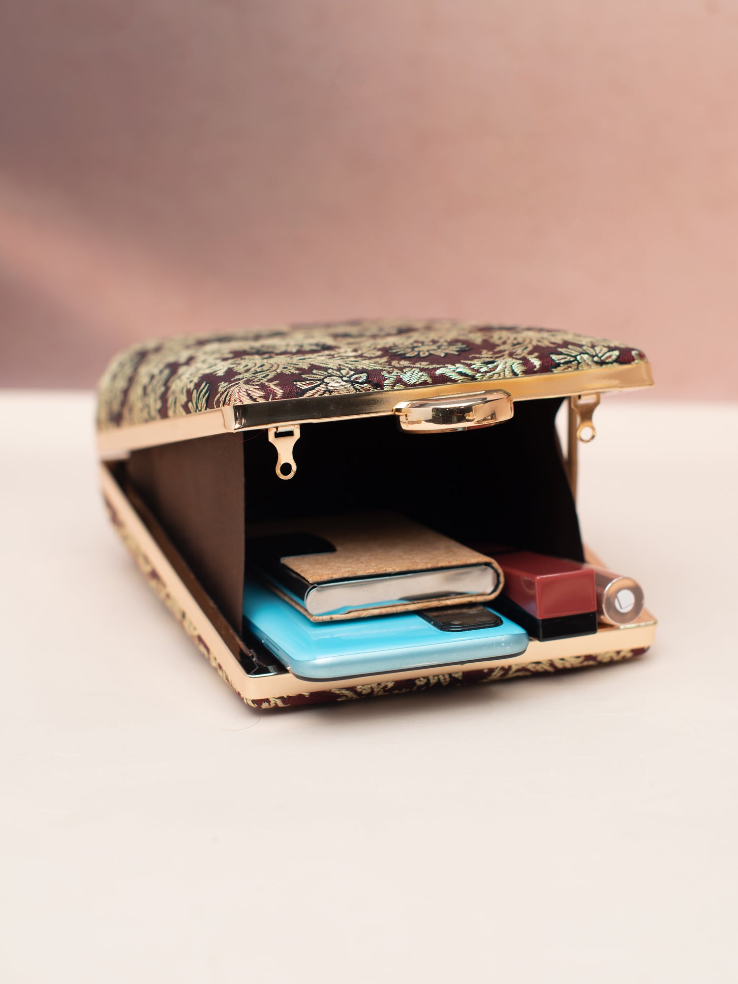 Artklim Regal Maroon Bloom Clutch