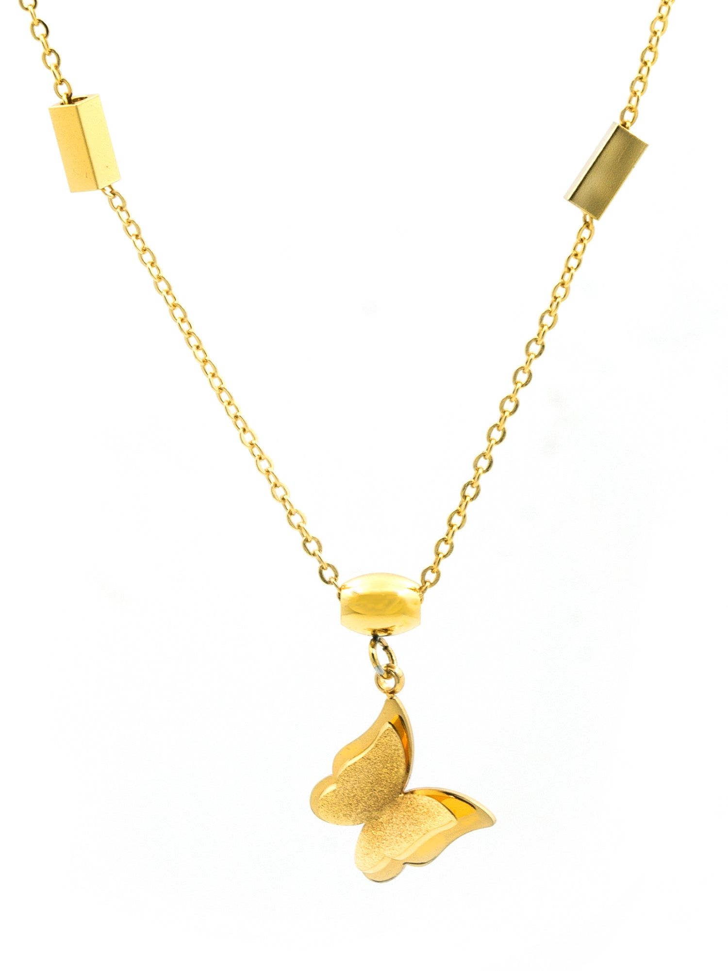 Artklim Gold Plated Butterfly Glow Anti-Tarnish Necklace