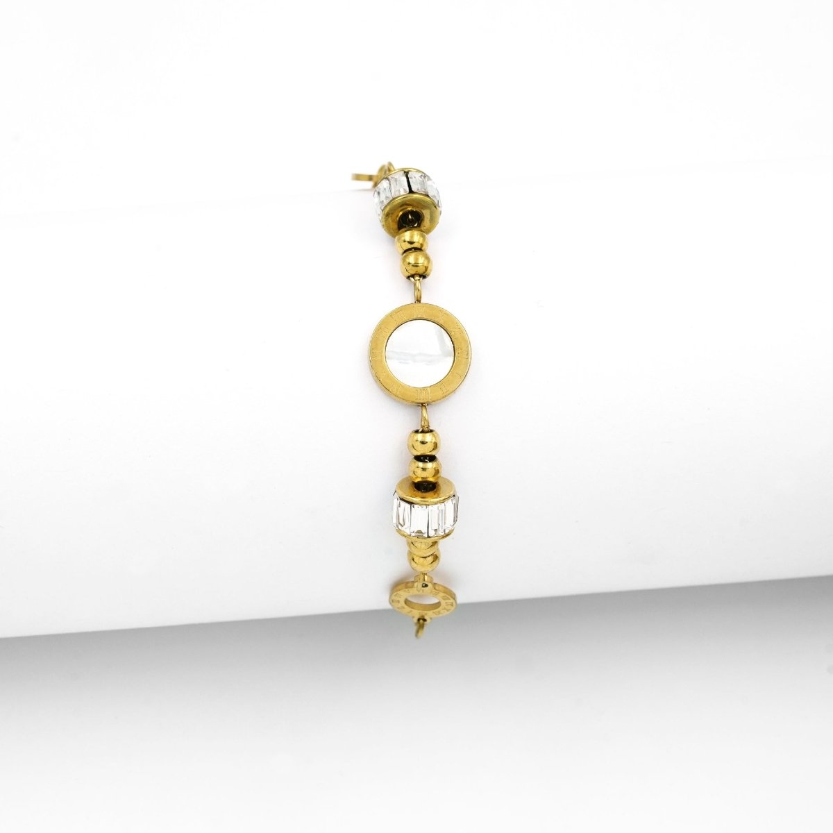 Artklim Gold Plated Roman Numerals Charm Bracelet