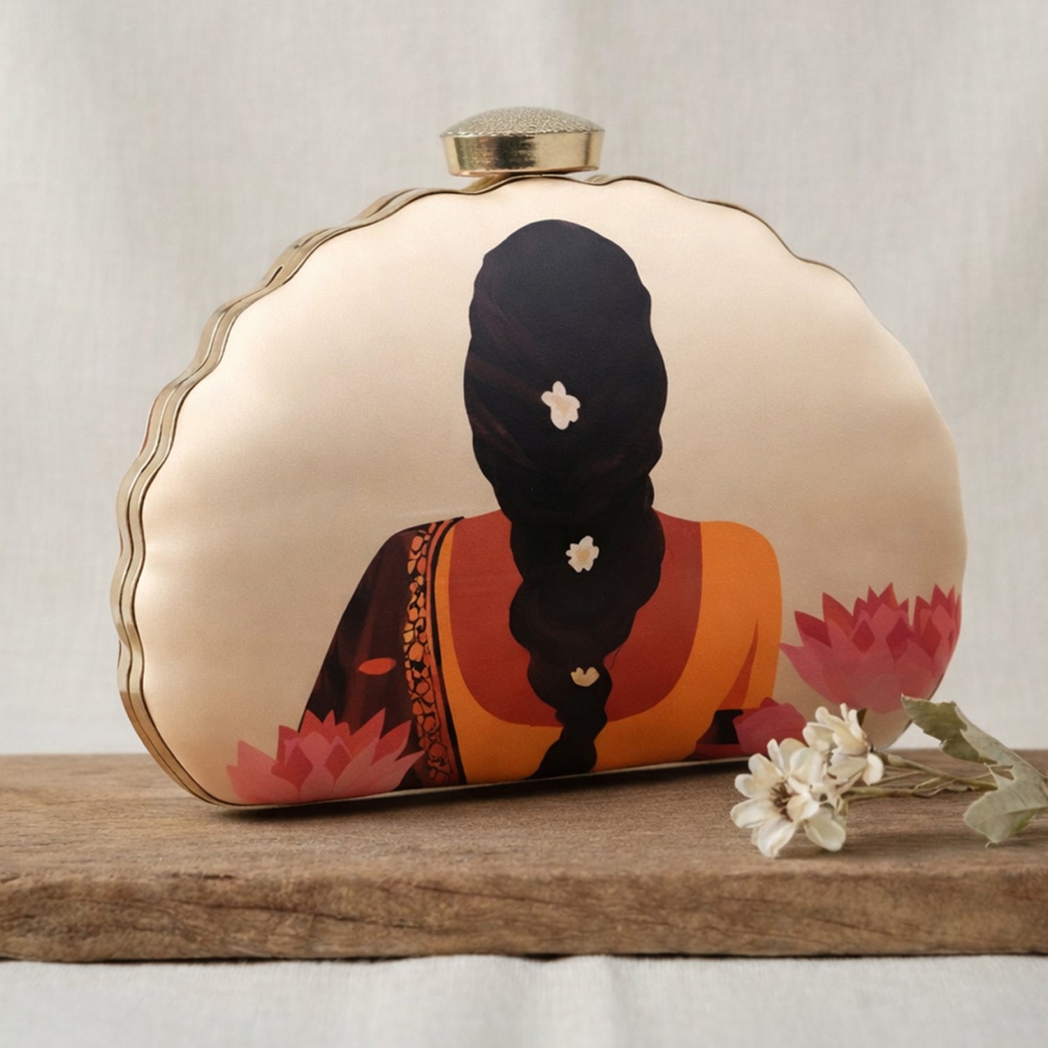 Artklim Flower Lady Printed Clutch