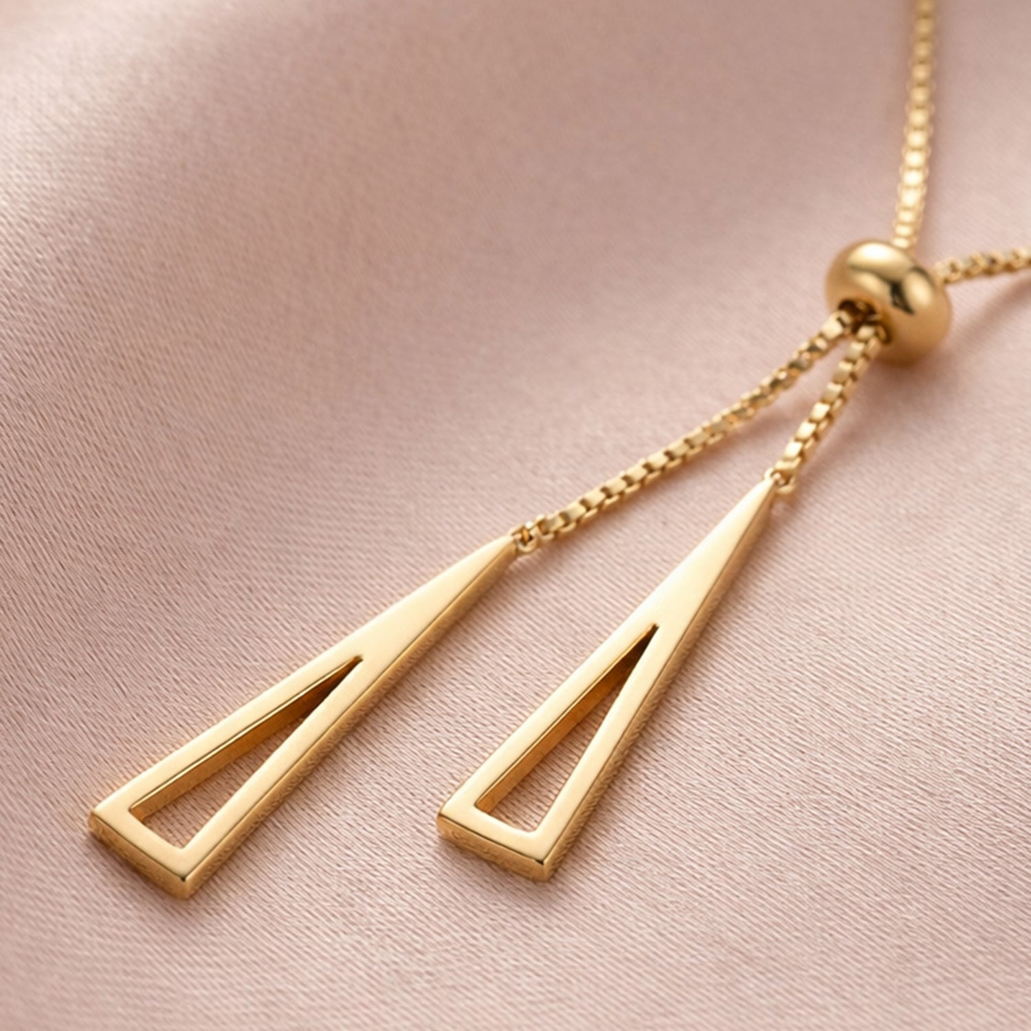 Artklim Gold-Plated Heart Slider Lariat Anti-Tarnish Pendant Necklace