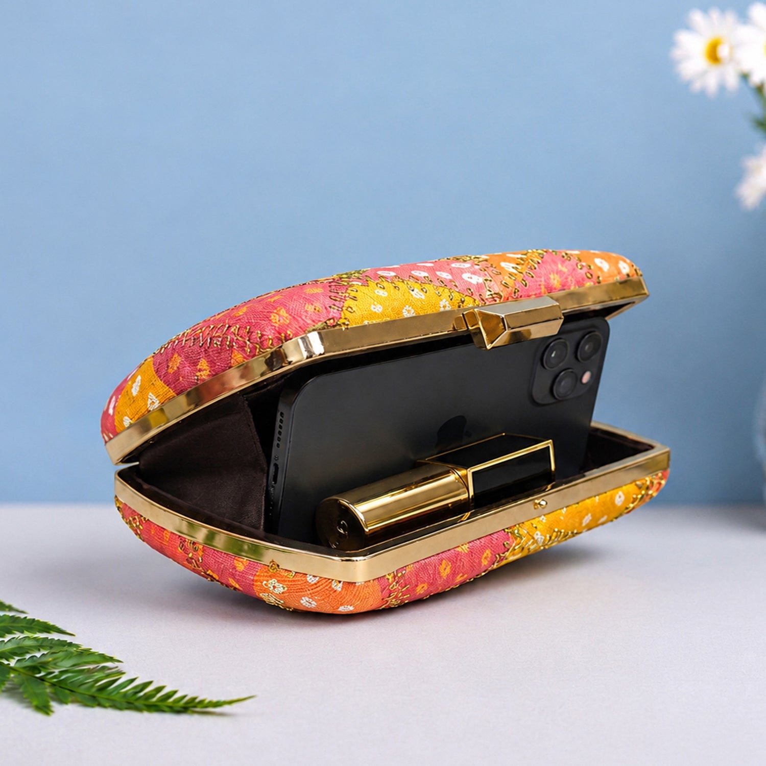 Artklim Multicolor Patchwork Embroidered Designer Clutch