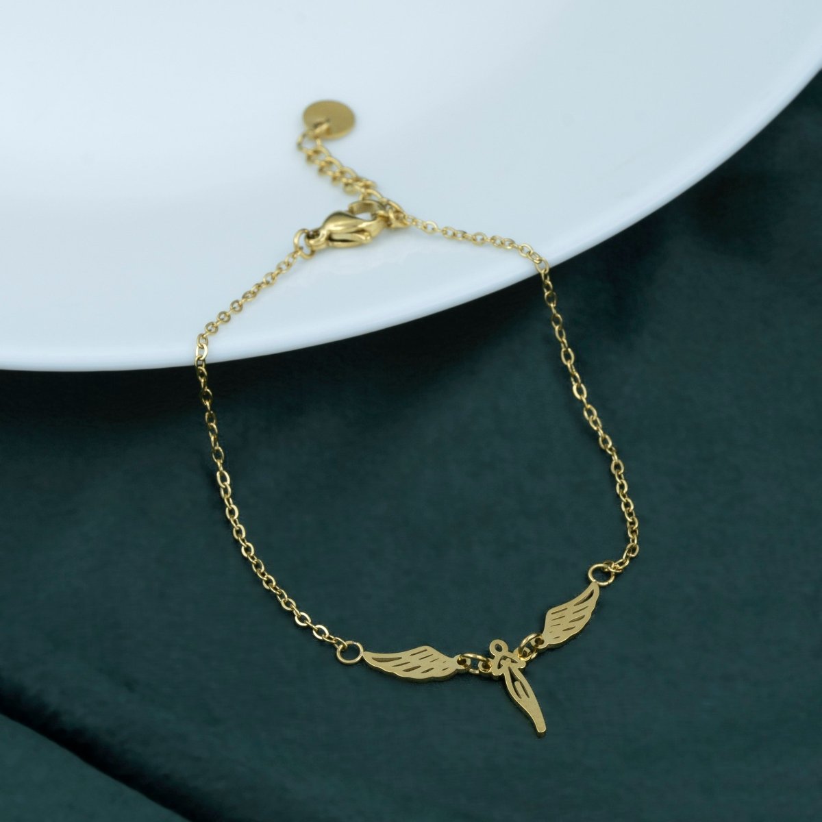 Artklim Gold Plated Angel Wings Bracelet