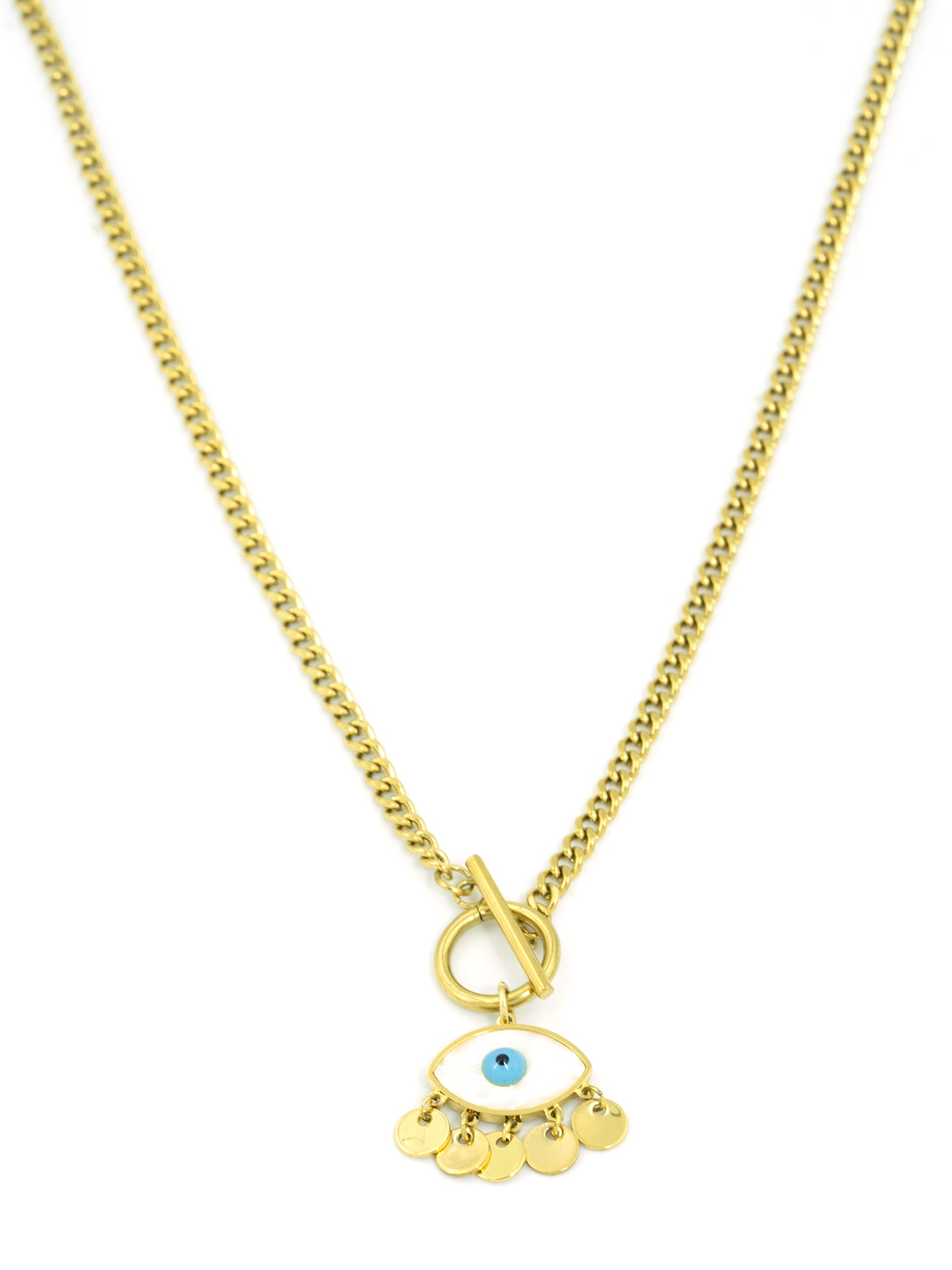 Artklim Golden Evil Eye Charm Necklace