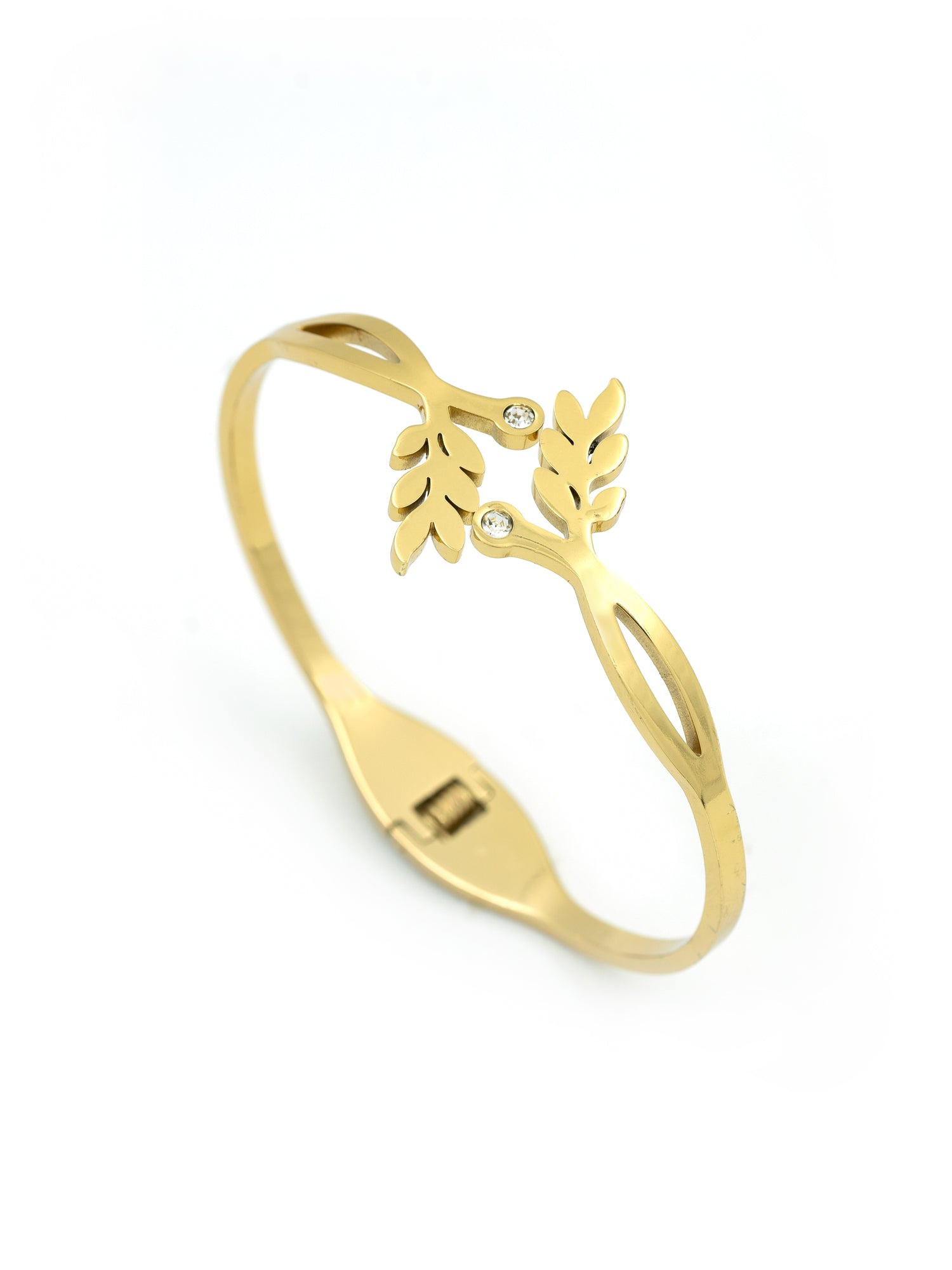 Artklim Gold Plated Leaf Anti Tranish Bracelet